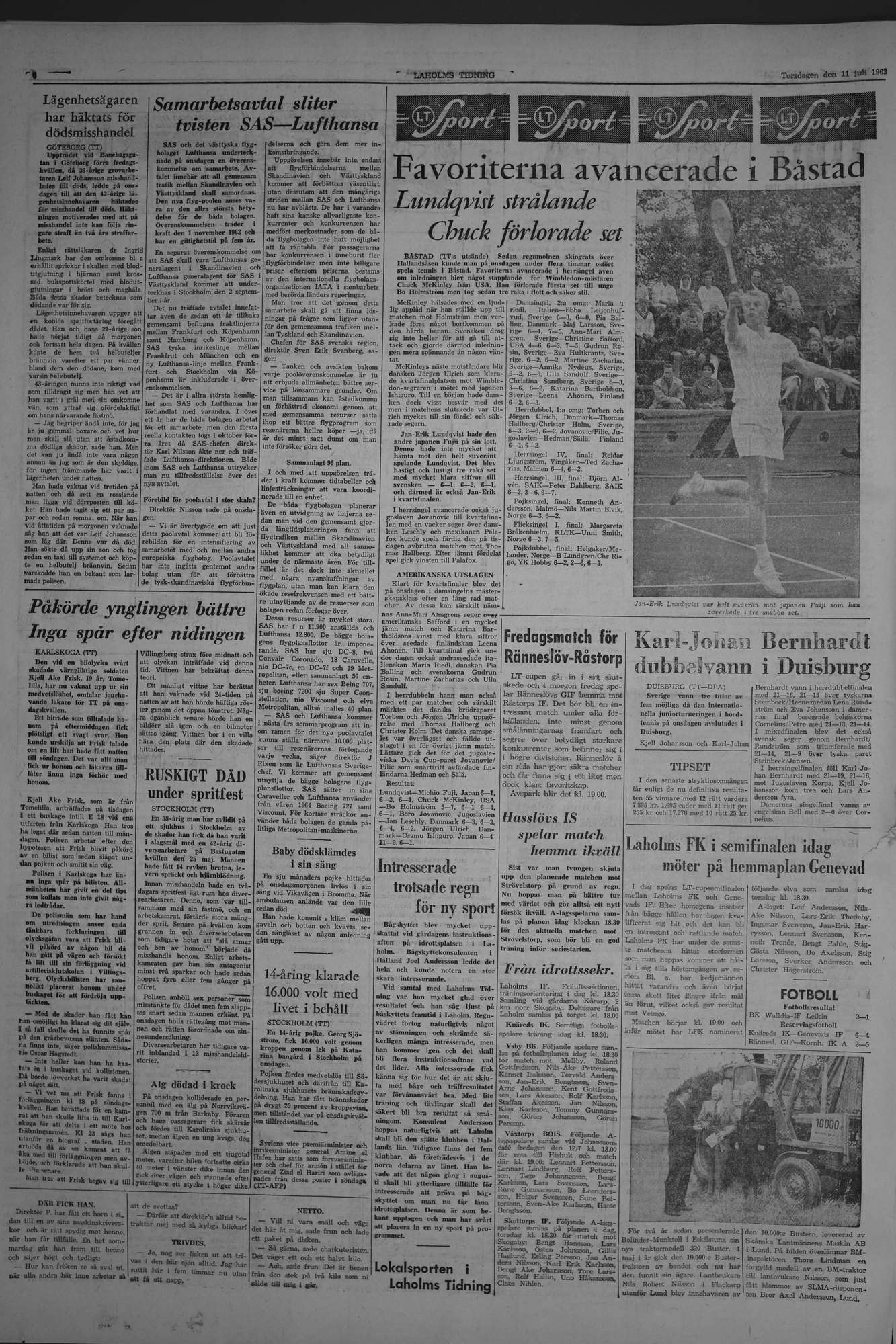Laholms Tidning Torsdag 11 juli 1963, sida 6