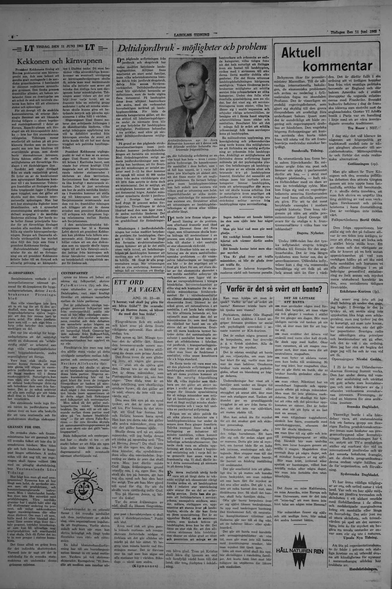 Laholms Tidning Tisdag 11 juni 1963, sida 4