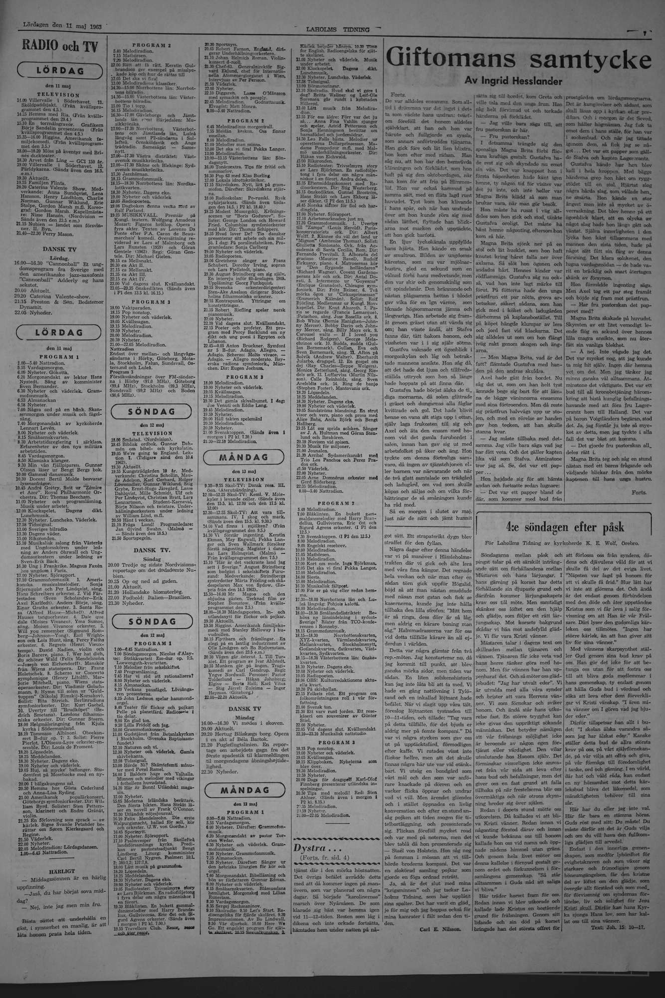 Laholms Tidning Lördag 11 maj 1963, sida 7