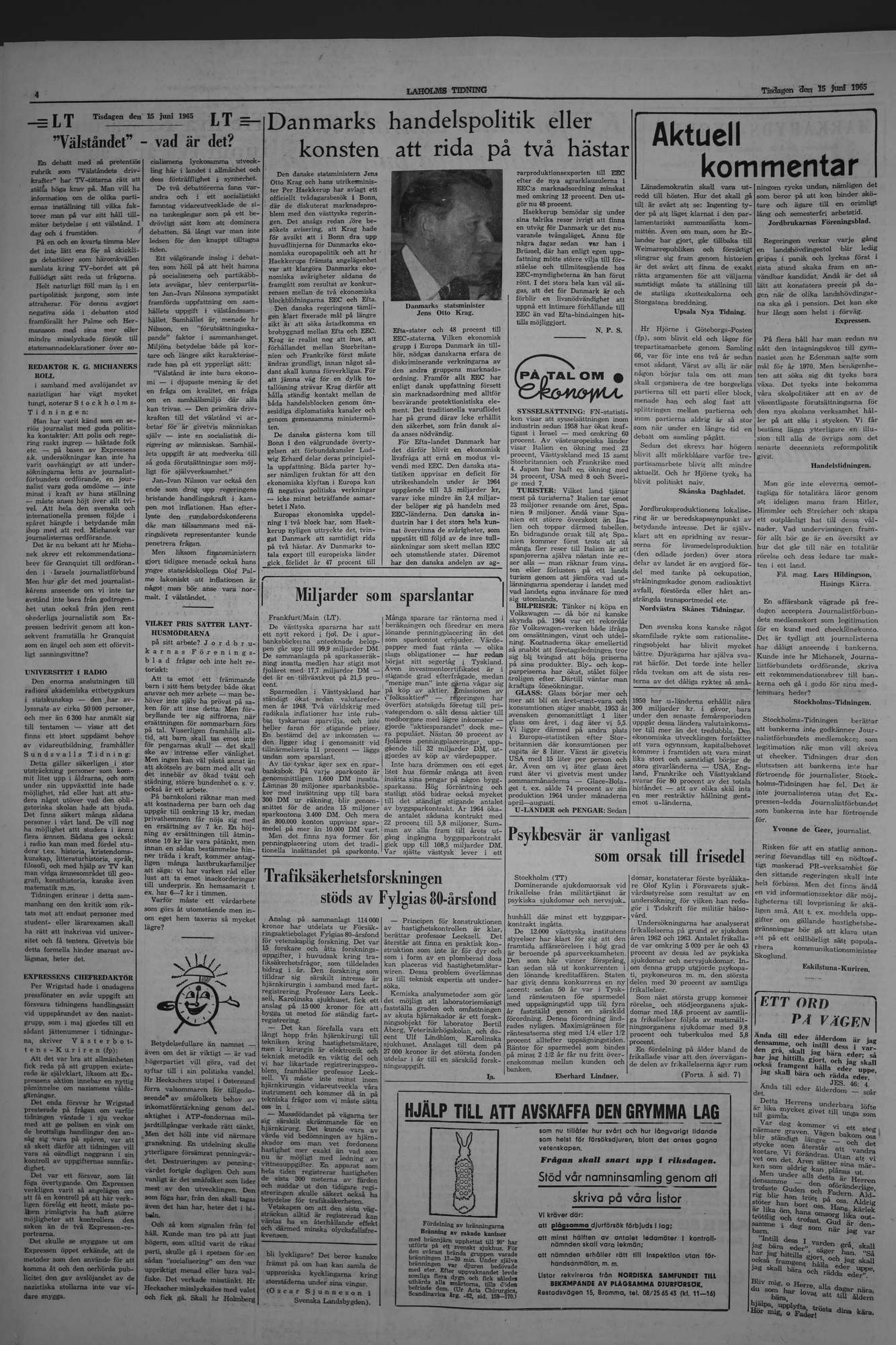 Laholms Tidning Tisdag 15 juni 1965, sida 4