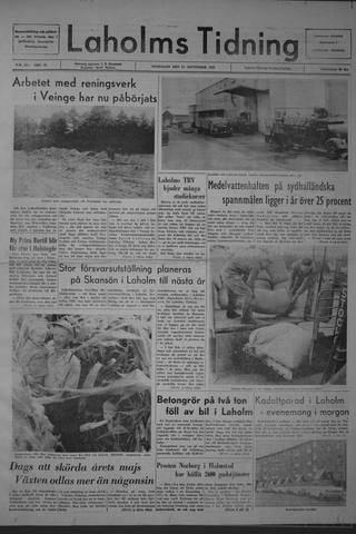 Förstasidan, Onsdag 11 september 1963