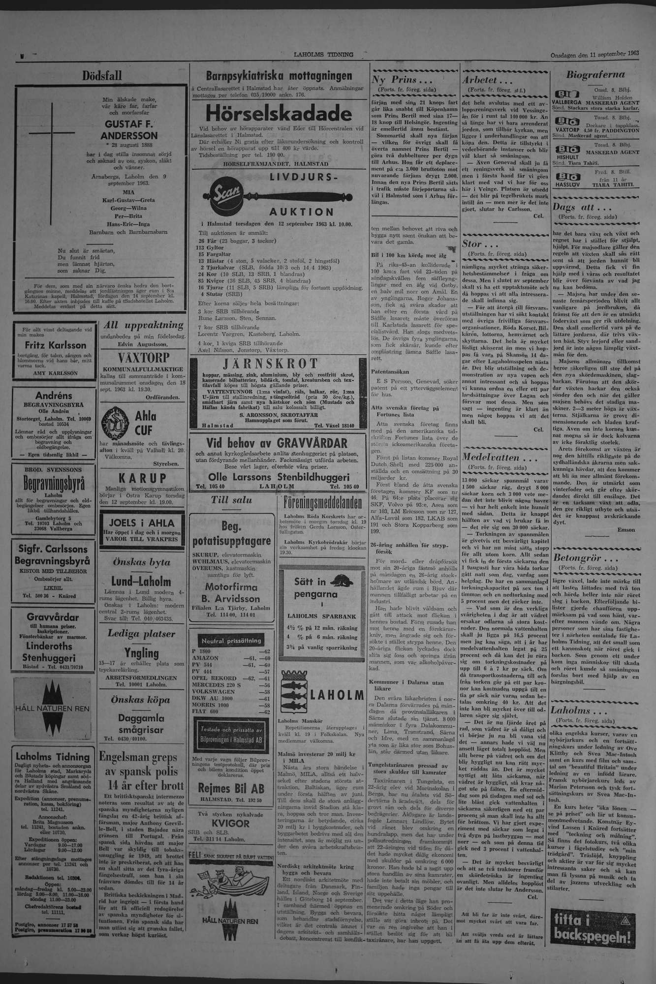 Laholms Tidning Onsdag 11 september 1963, sida 2