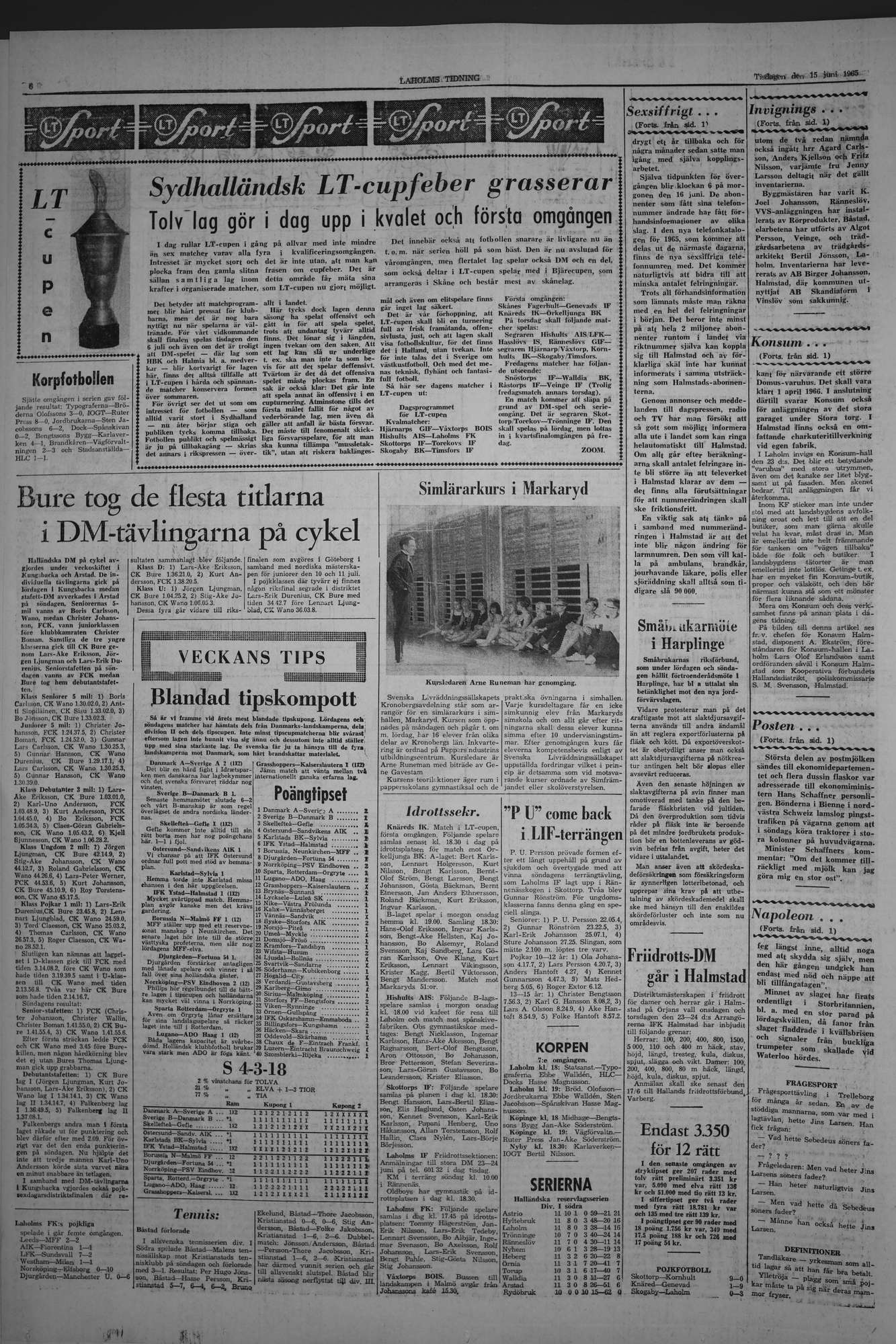 Laholms Tidning Tisdag 15 juni 1965, sida 6