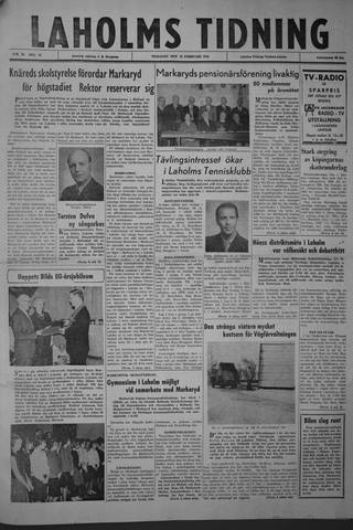 Förstasidan, Tisdag 12 februari 1963