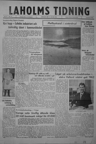 Förstasidan, Lördag 12 januari 1963