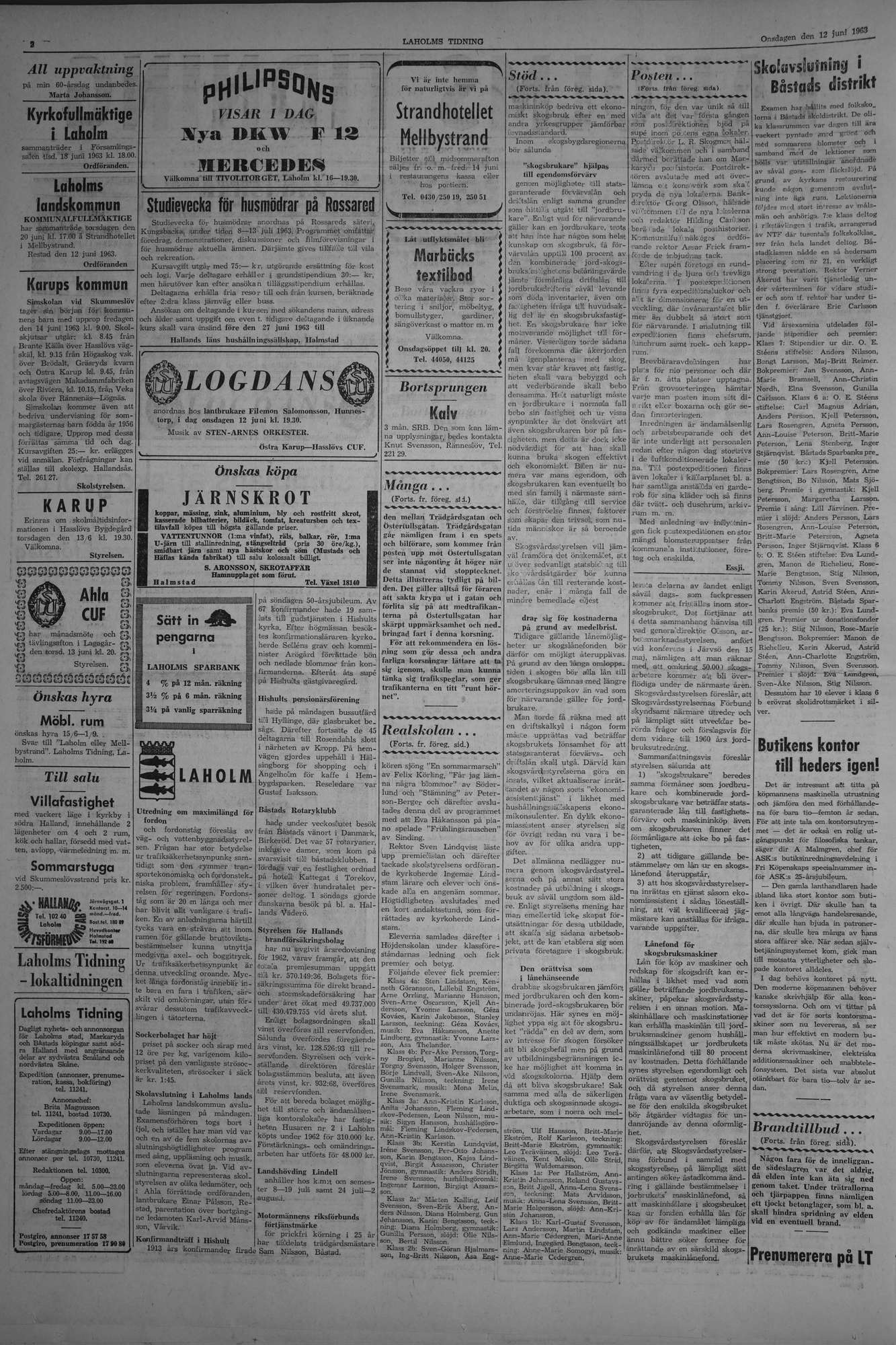 Laholms Tidning Onsdag 12 juni 1963, sida 2