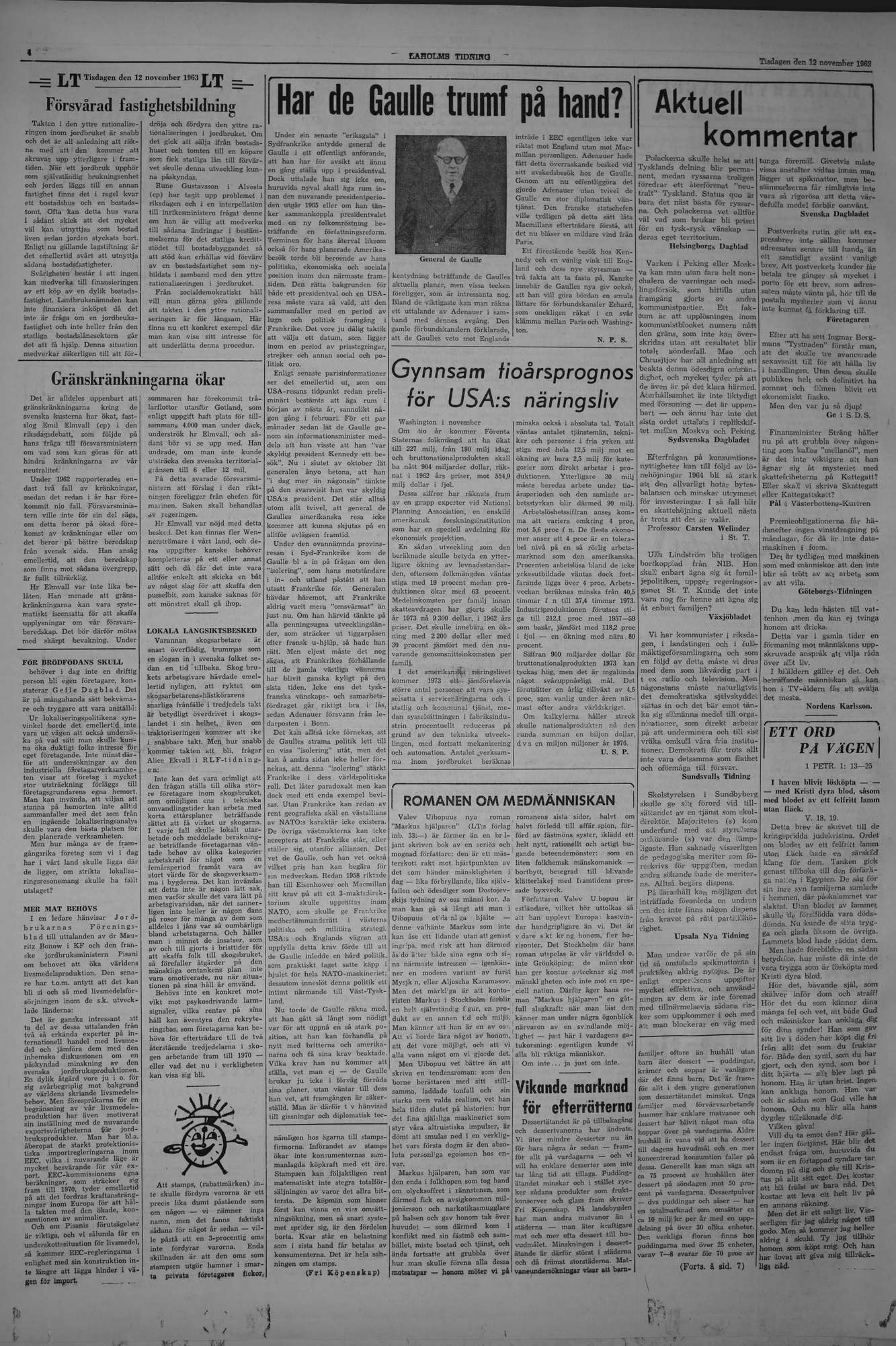 Laholms Tidning Tisdag 12 november 1963, sida 4