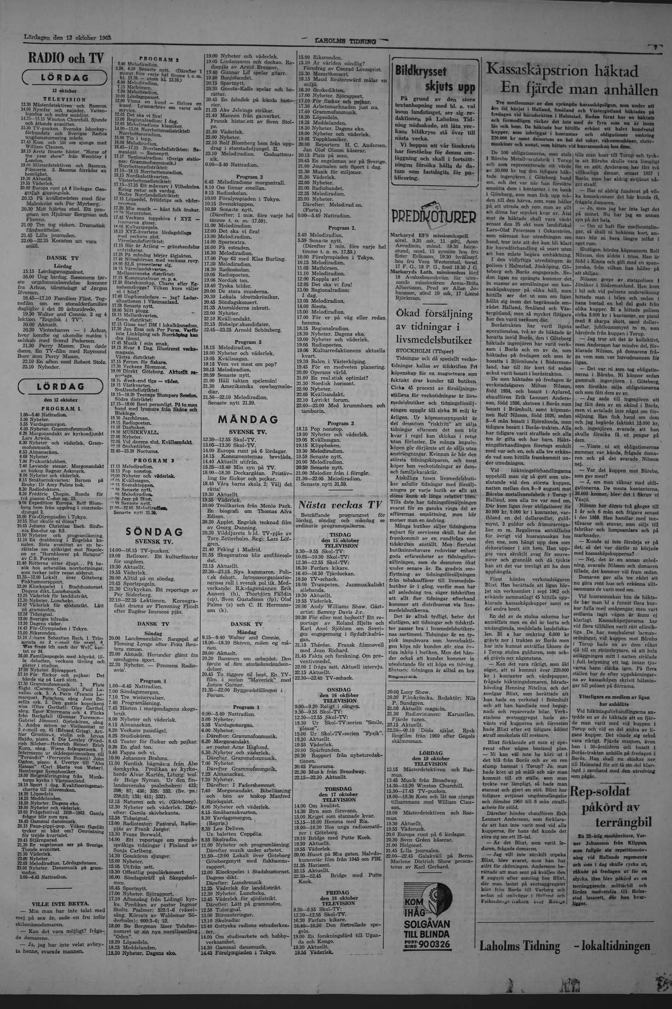 Laholms Tidning Lördag 12 oktober 1963, sida 7