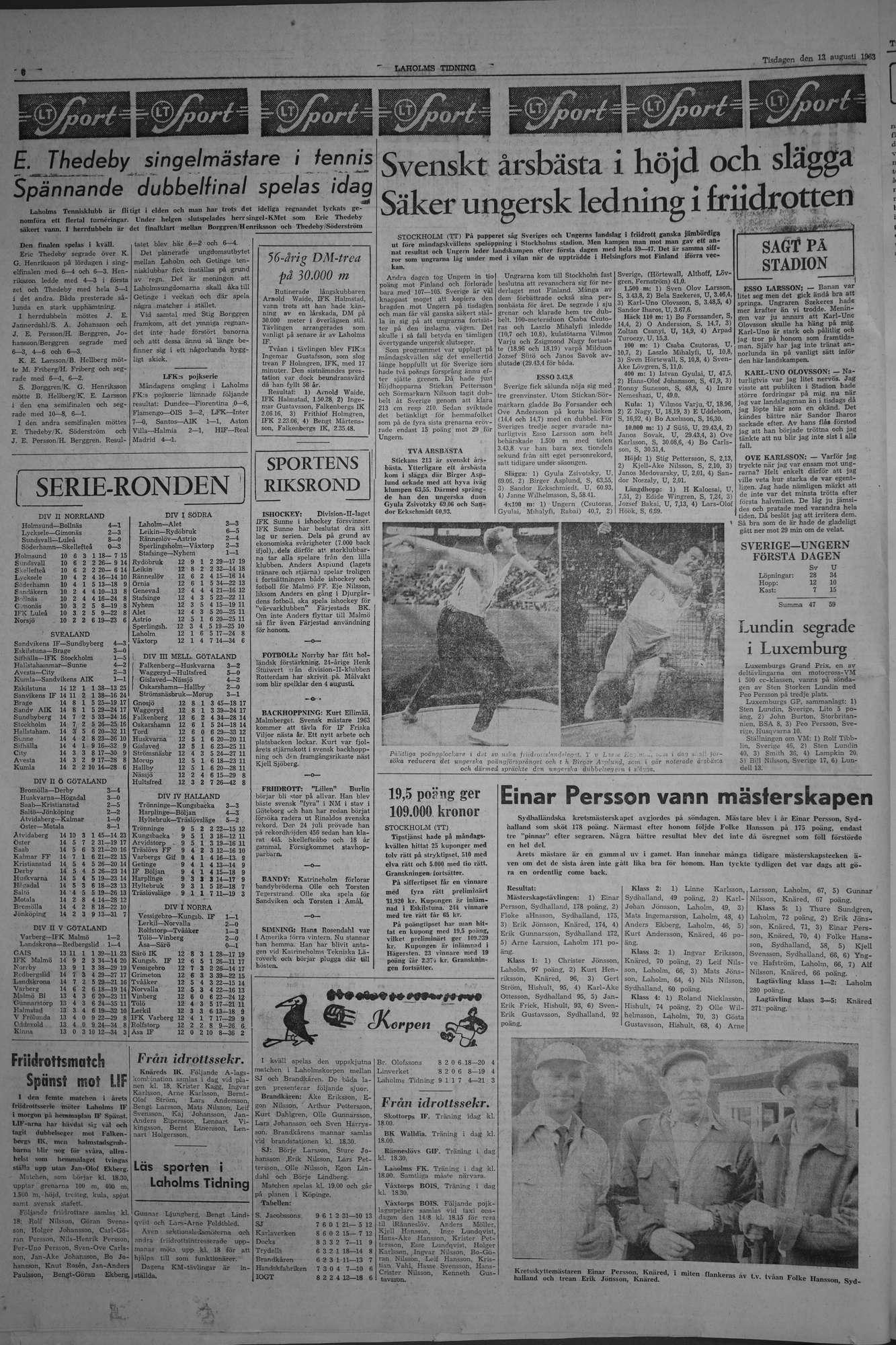 Laholms Tidning Tisdag 13 augusti 1963, sida 6