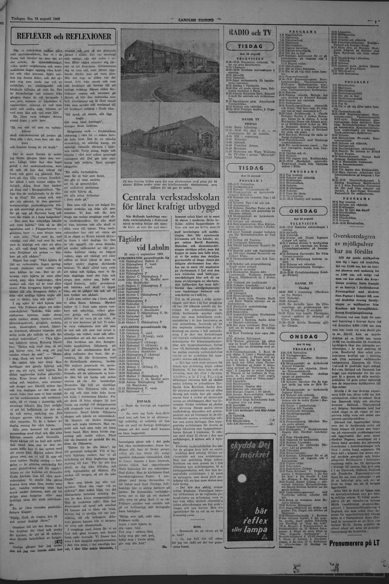 Laholms Tidning Tisdag 13 augusti 1963, sida 7