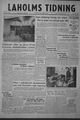 Förstasidan, Onsdag 13 februari 1963