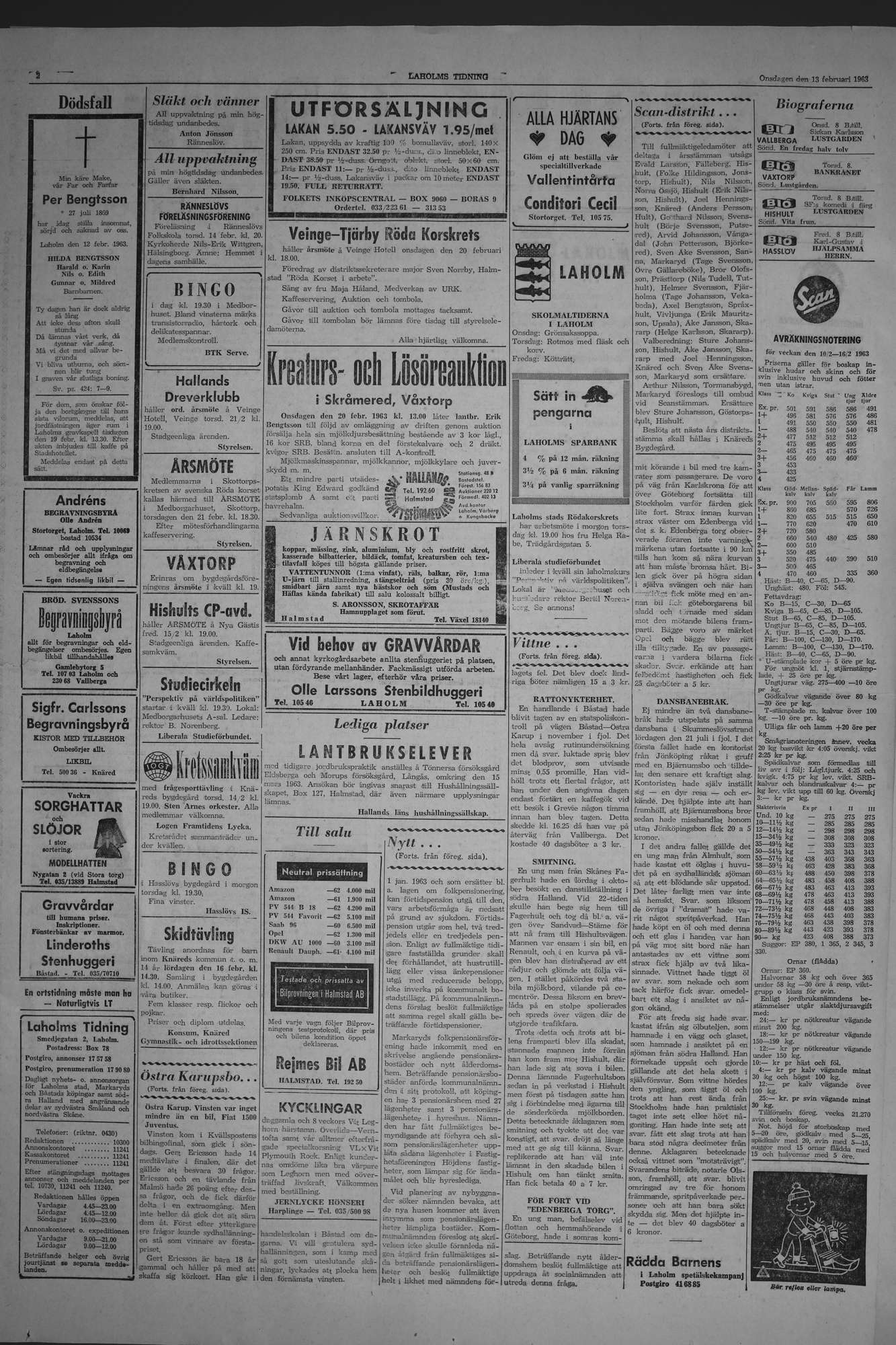 Laholms Tidning Onsdag 13 februari 1963, sida 2
