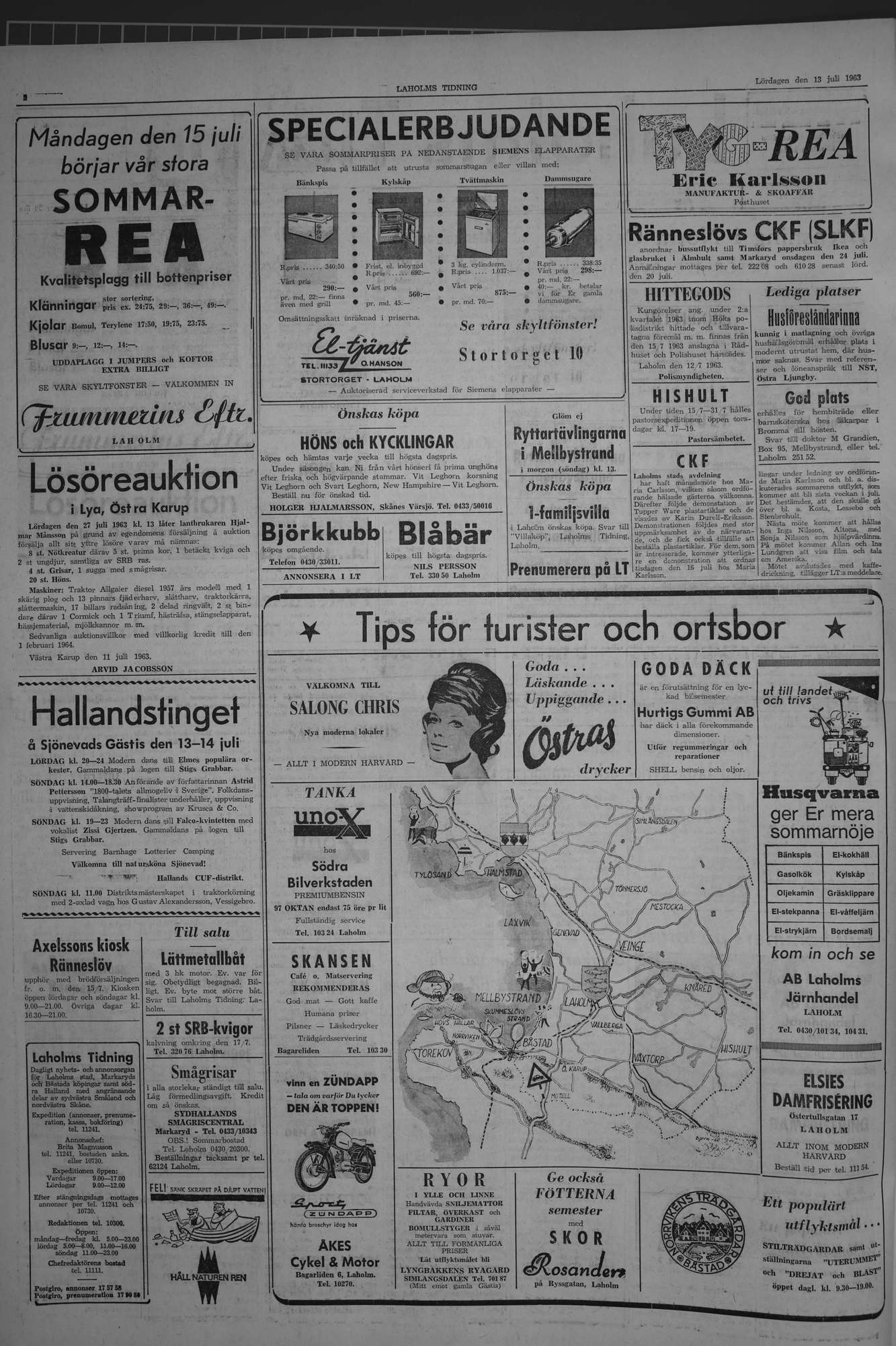 Laholms Tidning Lördag 13 juli 1963, sida 2