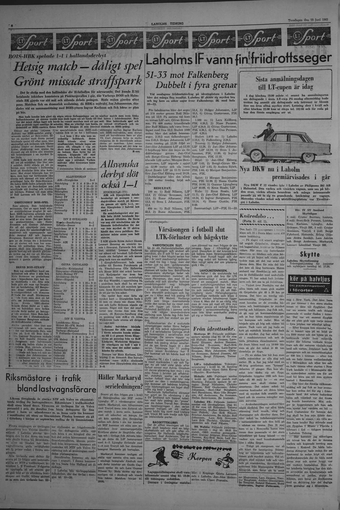 Laholms Tidning Torsdag 13 juni 1963, sida 6