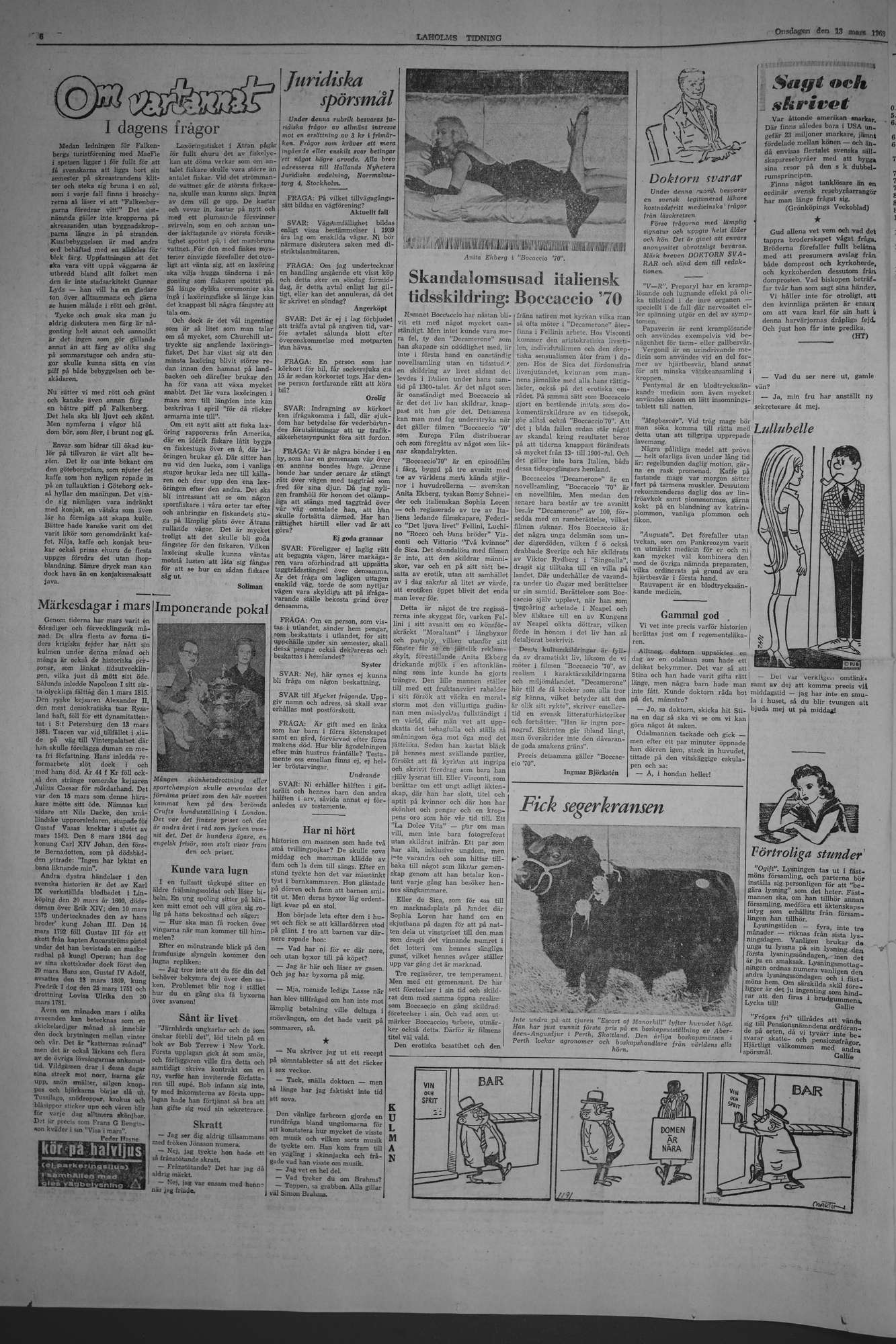 Laholms Tidning Onsdag 13 mars 1963, sida 6