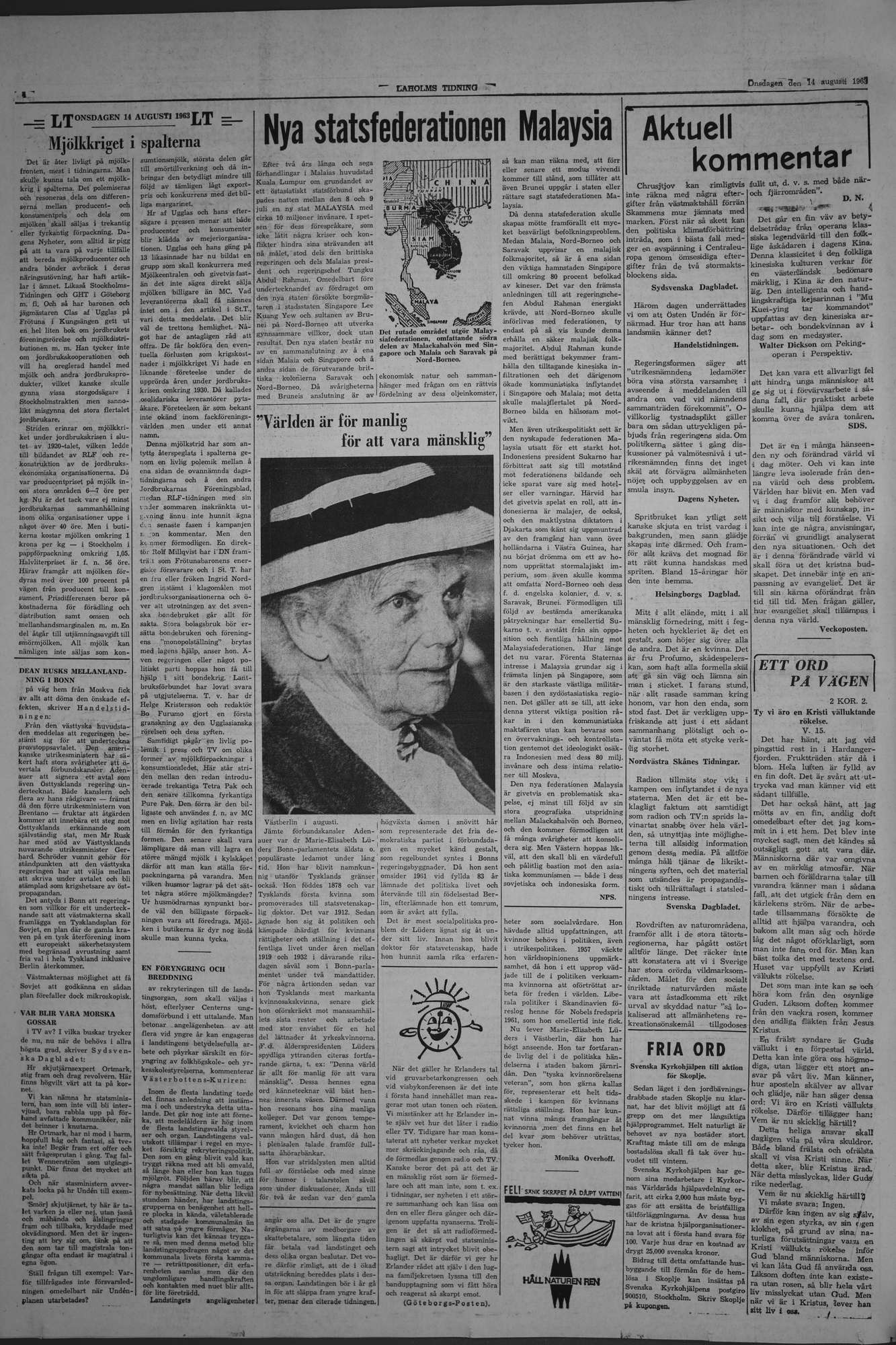 Laholms Tidning Onsdag 14 augusti 1963, sida 4