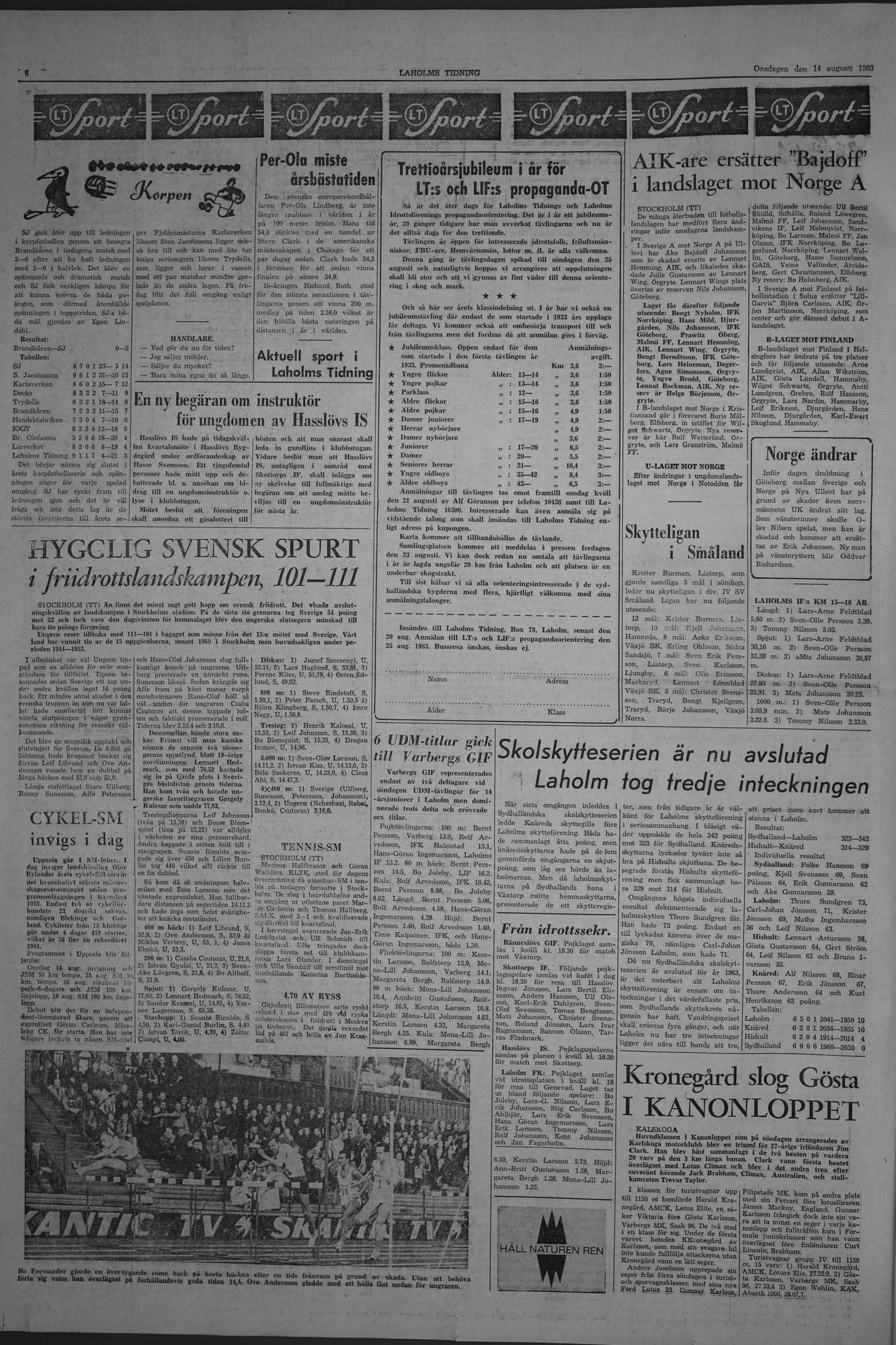 Laholms Tidning Onsdag 14 augusti 1963, sida 6