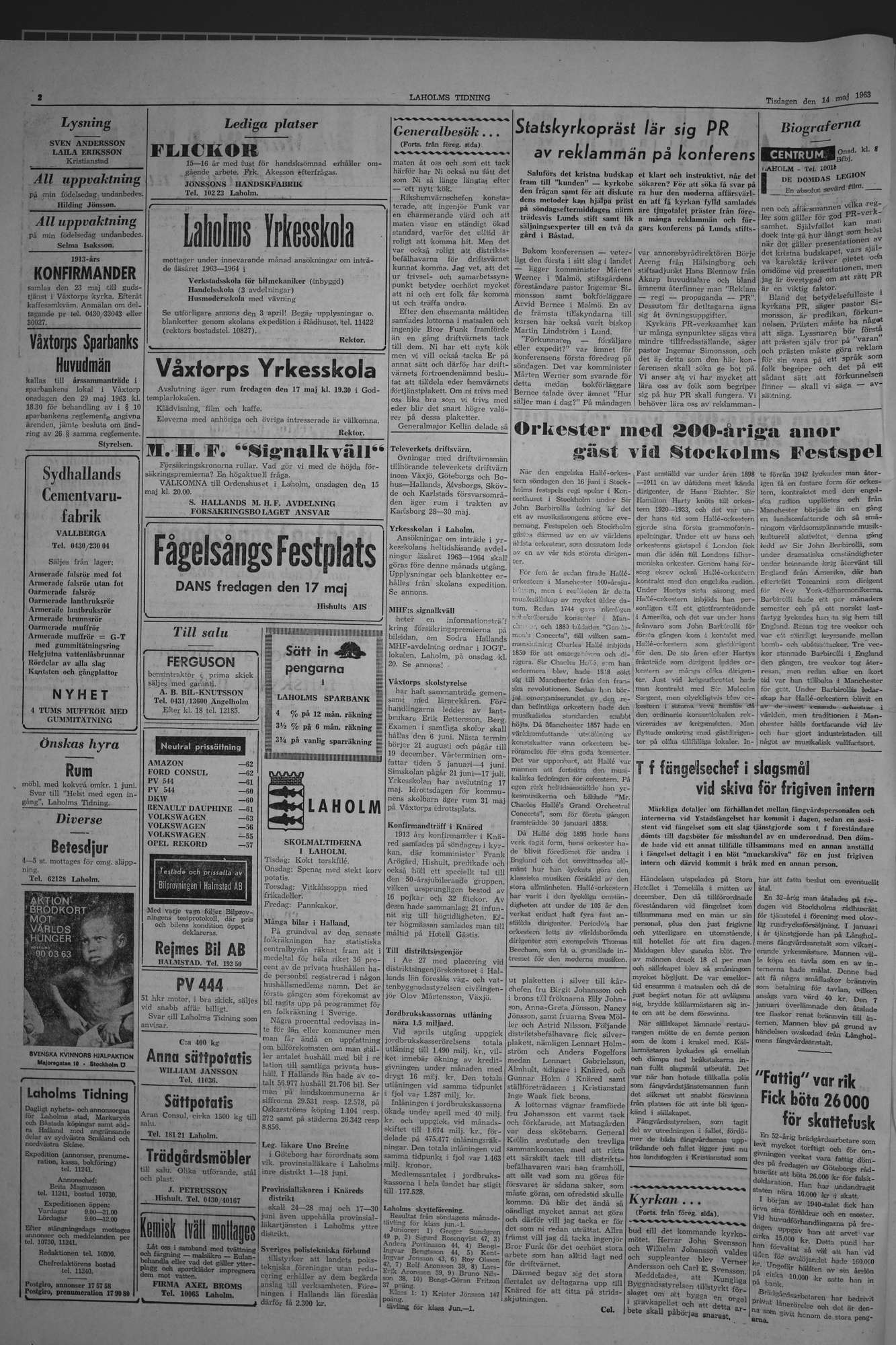 Laholms Tidning Tisdag 14 maj 1963, sida 2