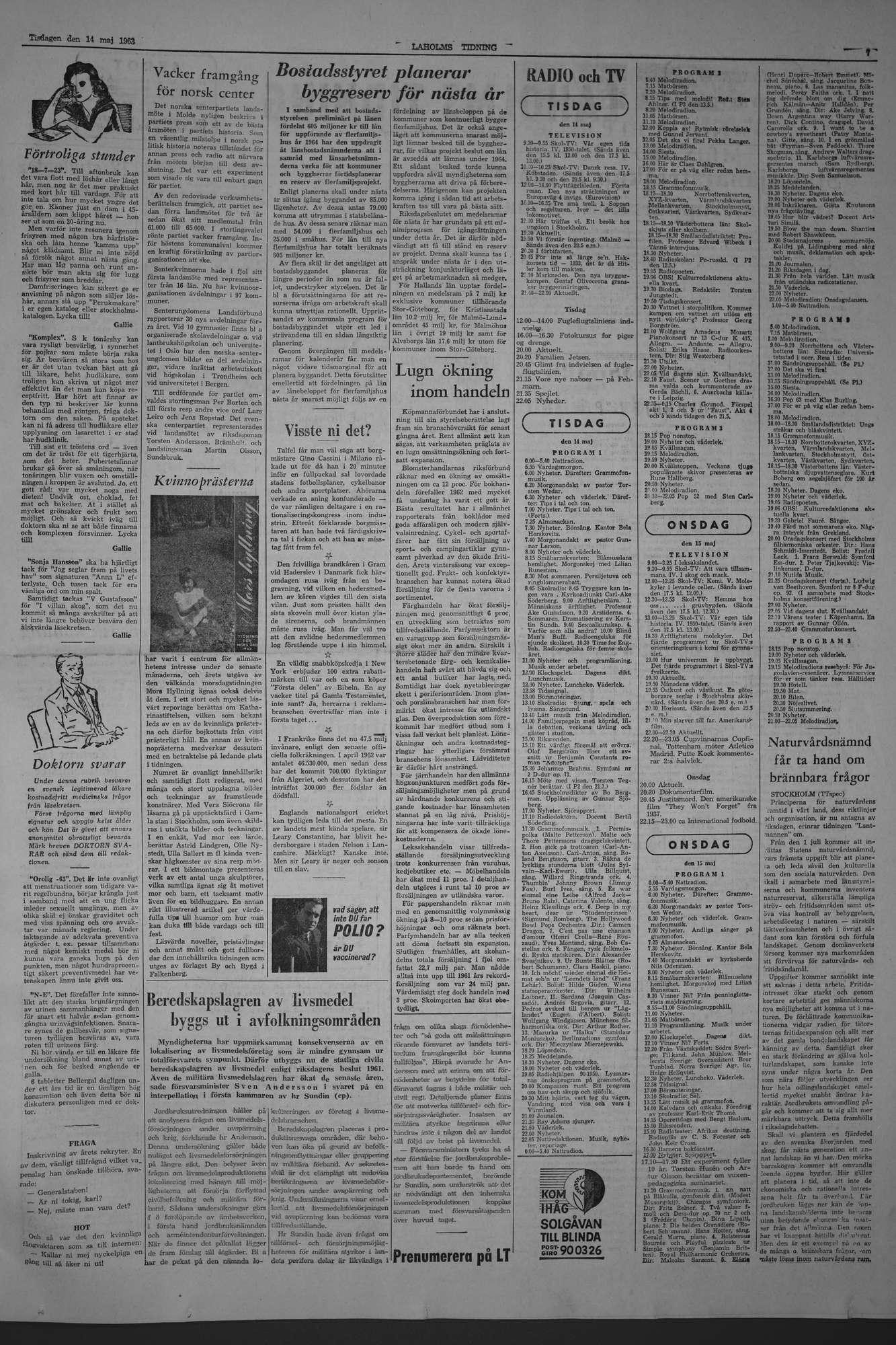 Laholms Tidning Tisdag 14 maj 1963, sida 7