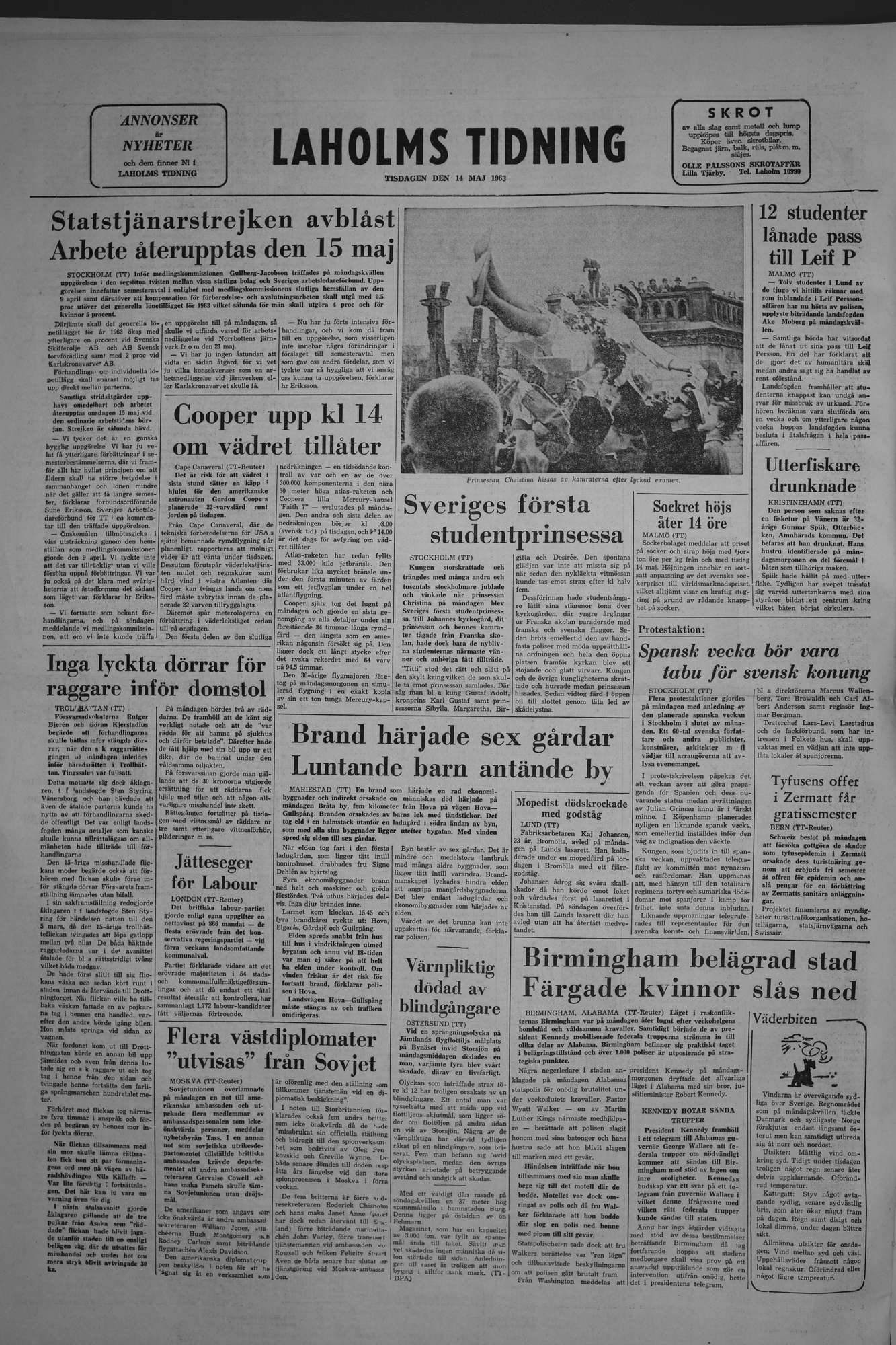 Laholms Tidning Tisdag 14 maj 1963, sida 8