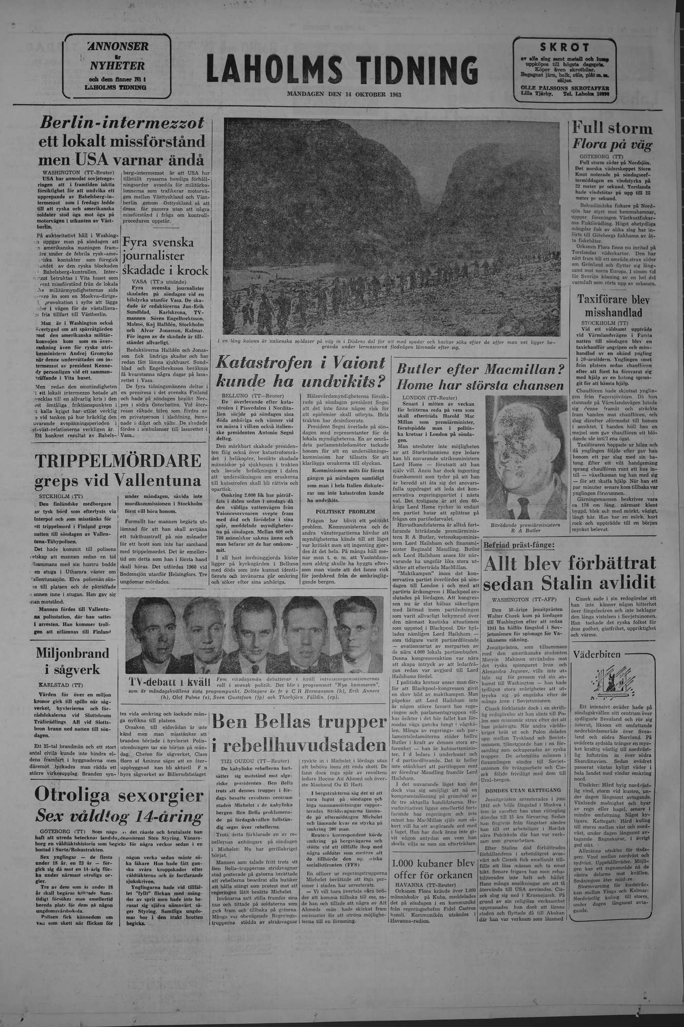 Laholms Tidning Måndag 14 oktober 1963, sida 8