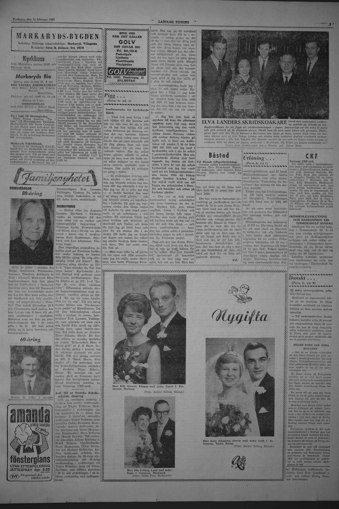 Laholms Tidning Fredag 15 februari 1963, sida 3