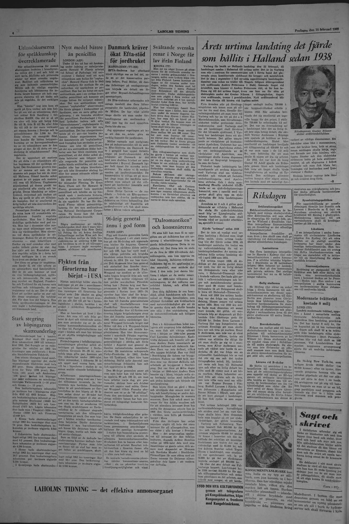 Laholms Tidning Fredag 15 februari 1963, sida 4