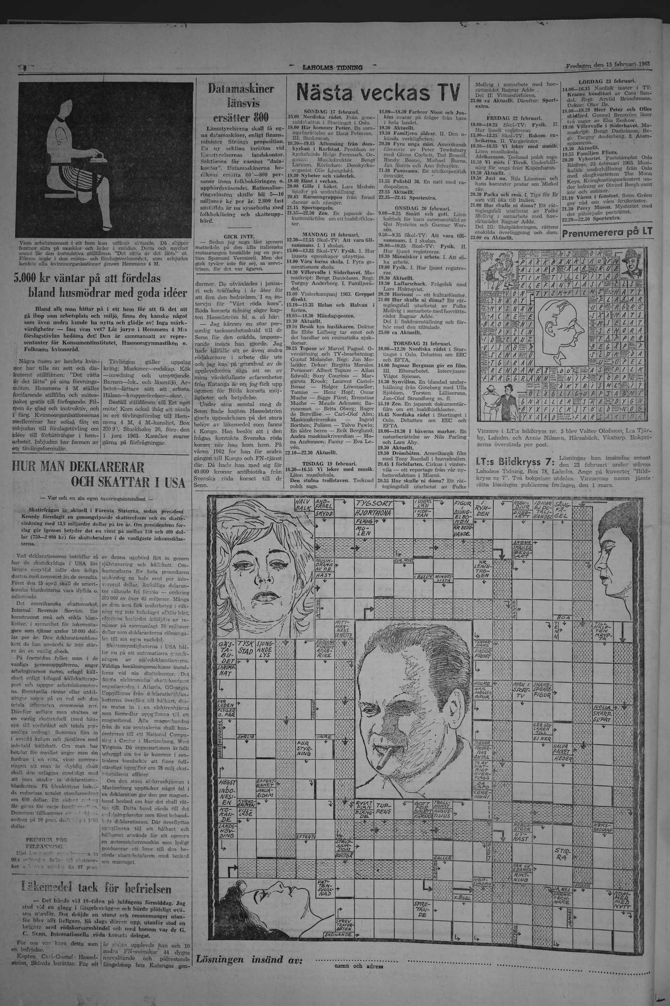 Laholms Tidning Fredag 15 februari 1963, sida 6