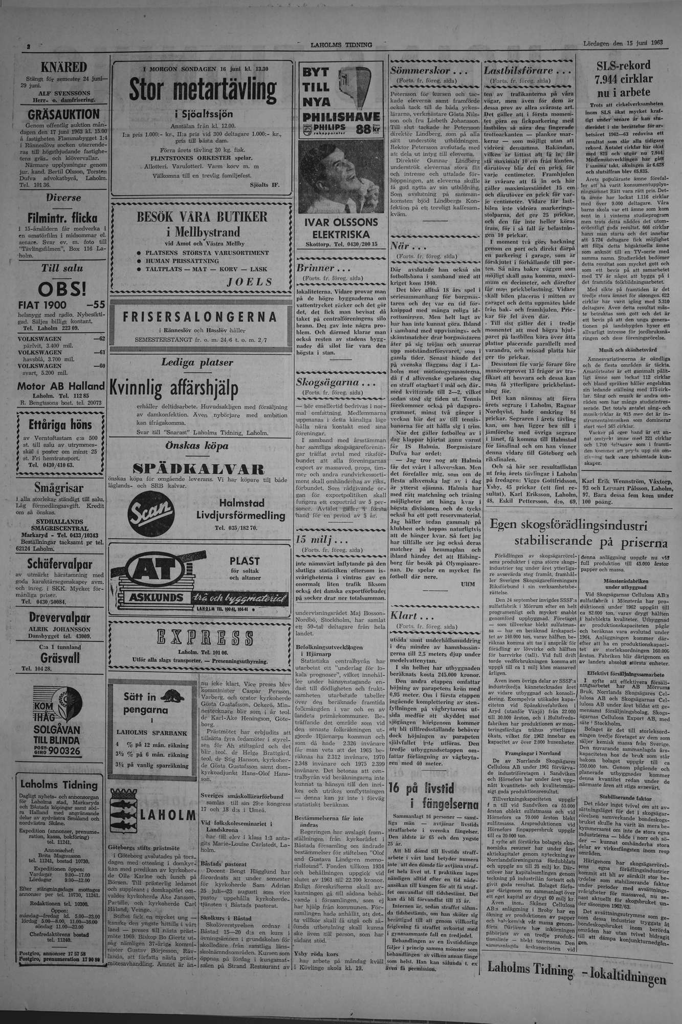 Laholms Tidning Lördag 15 juni 1963, sida 2