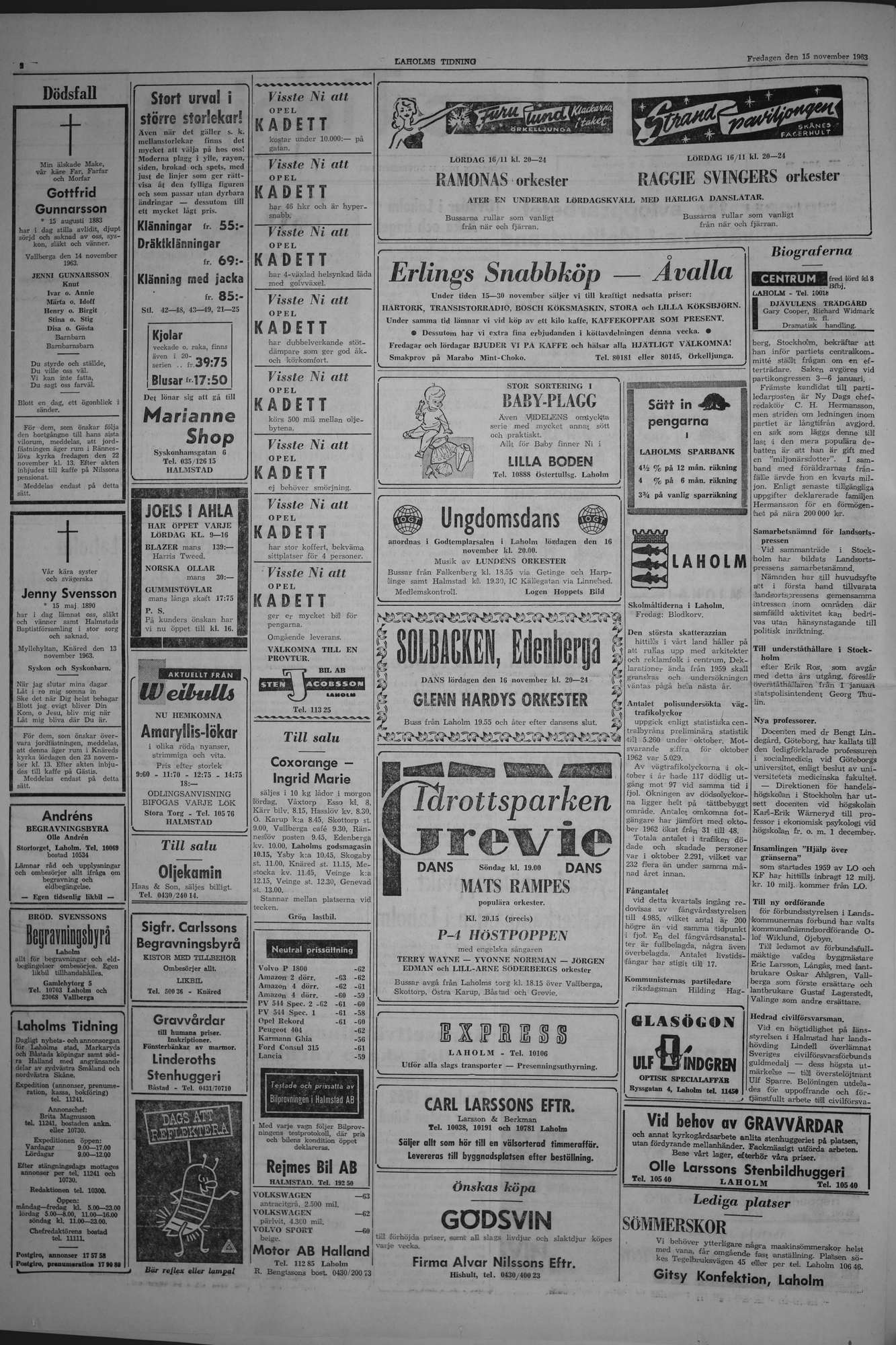 Laholms Tidning Fredag 15 november 1963, sida 2