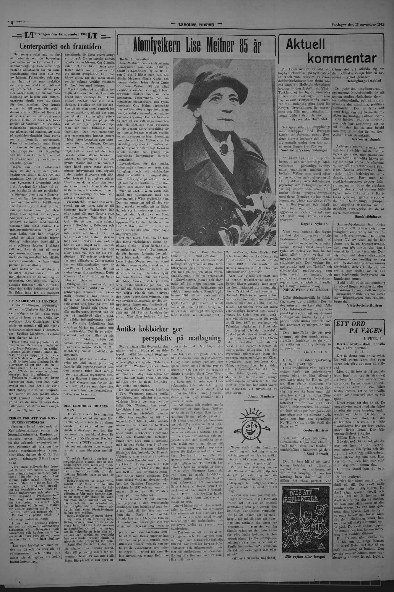 Laholms Tidning Fredag 15 november 1963, sida 4