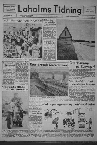Förstasidan, Fredag 16 augusti 1963