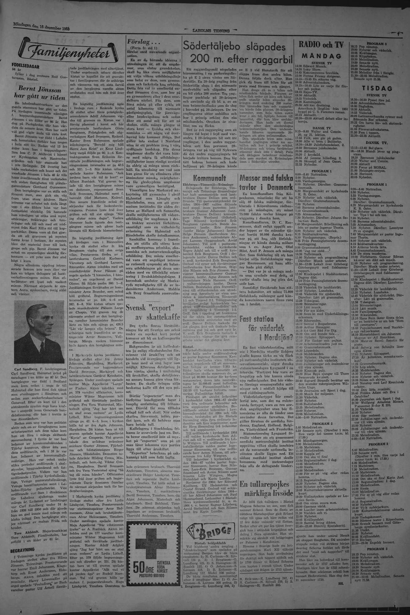 Laholms Tidning Måndag 16 december 1963, sida 7