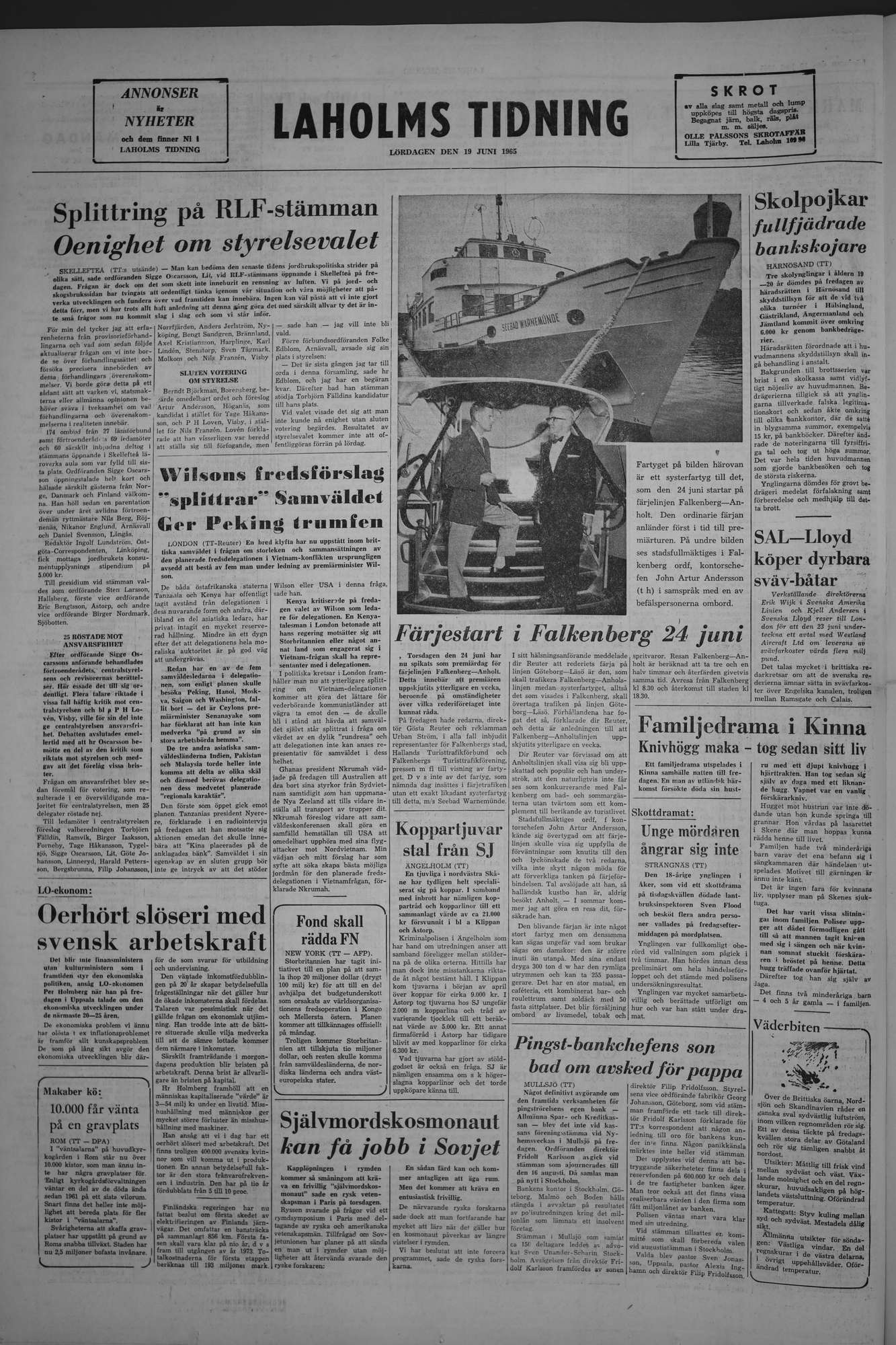 Laholms Tidning Lördag 19 juni 1965, sida 8
