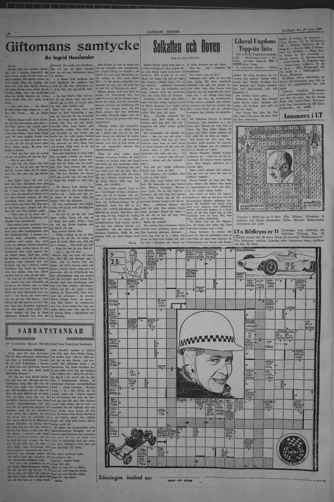 Laholms Tidning Lördag 16 mars 1963, sida 6