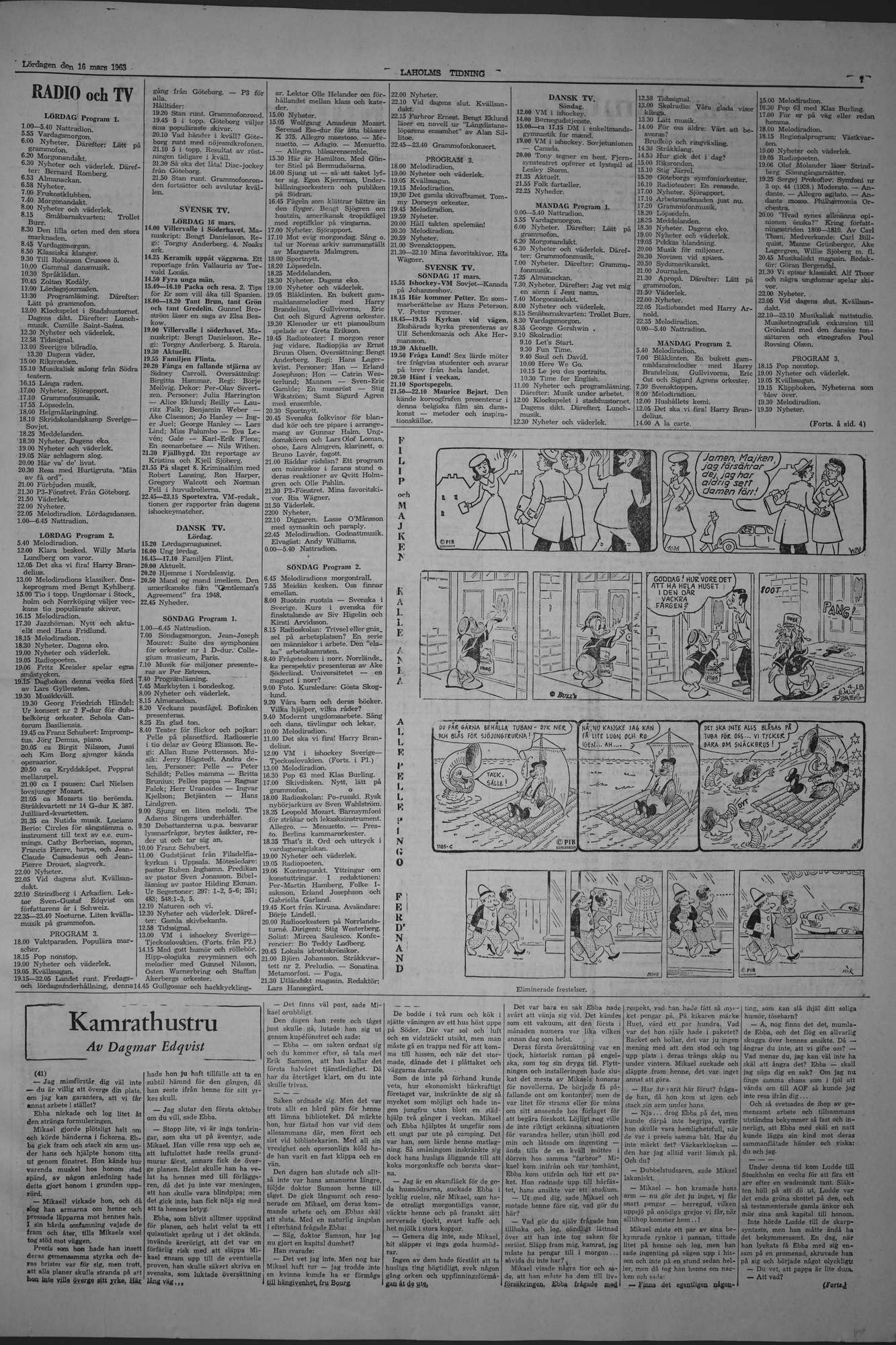 Laholms Tidning Lördag 16 mars 1963, sida 7