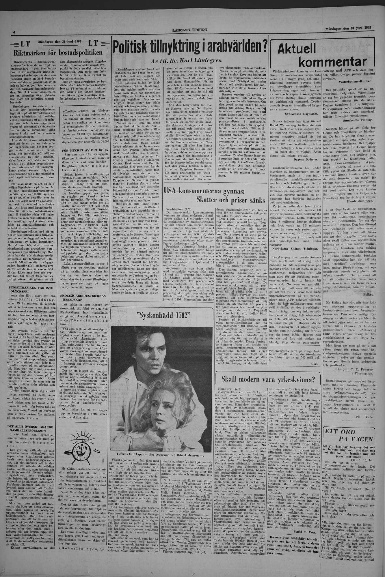 Laholms Tidning Måndag 21 juni 1965, sida 4