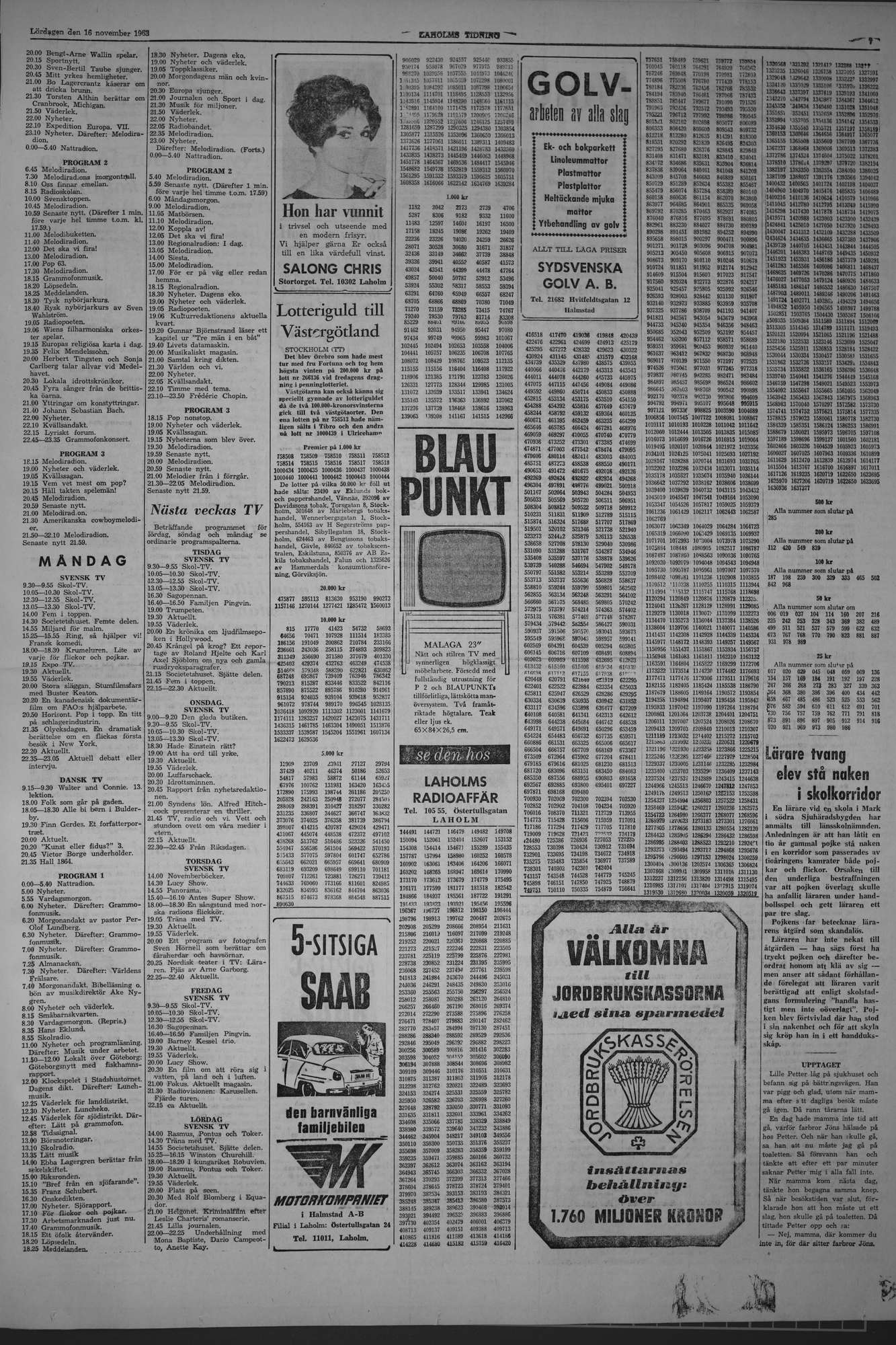 Laholms Tidning Lördag 16 november 1963, sida 7