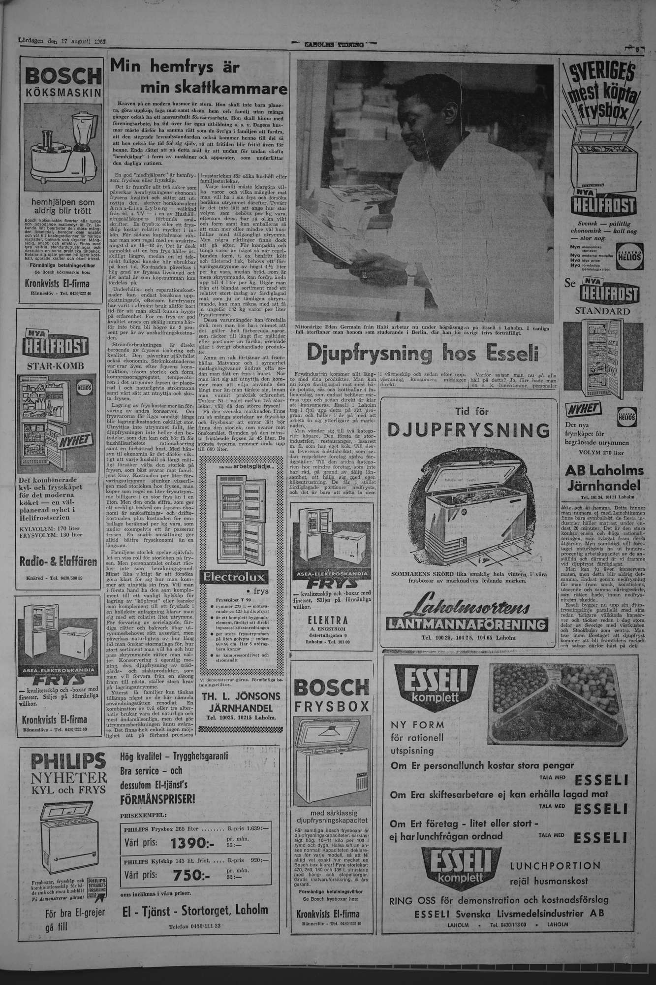 Laholms Tidning Lördag 17 augusti 1963, sida 5