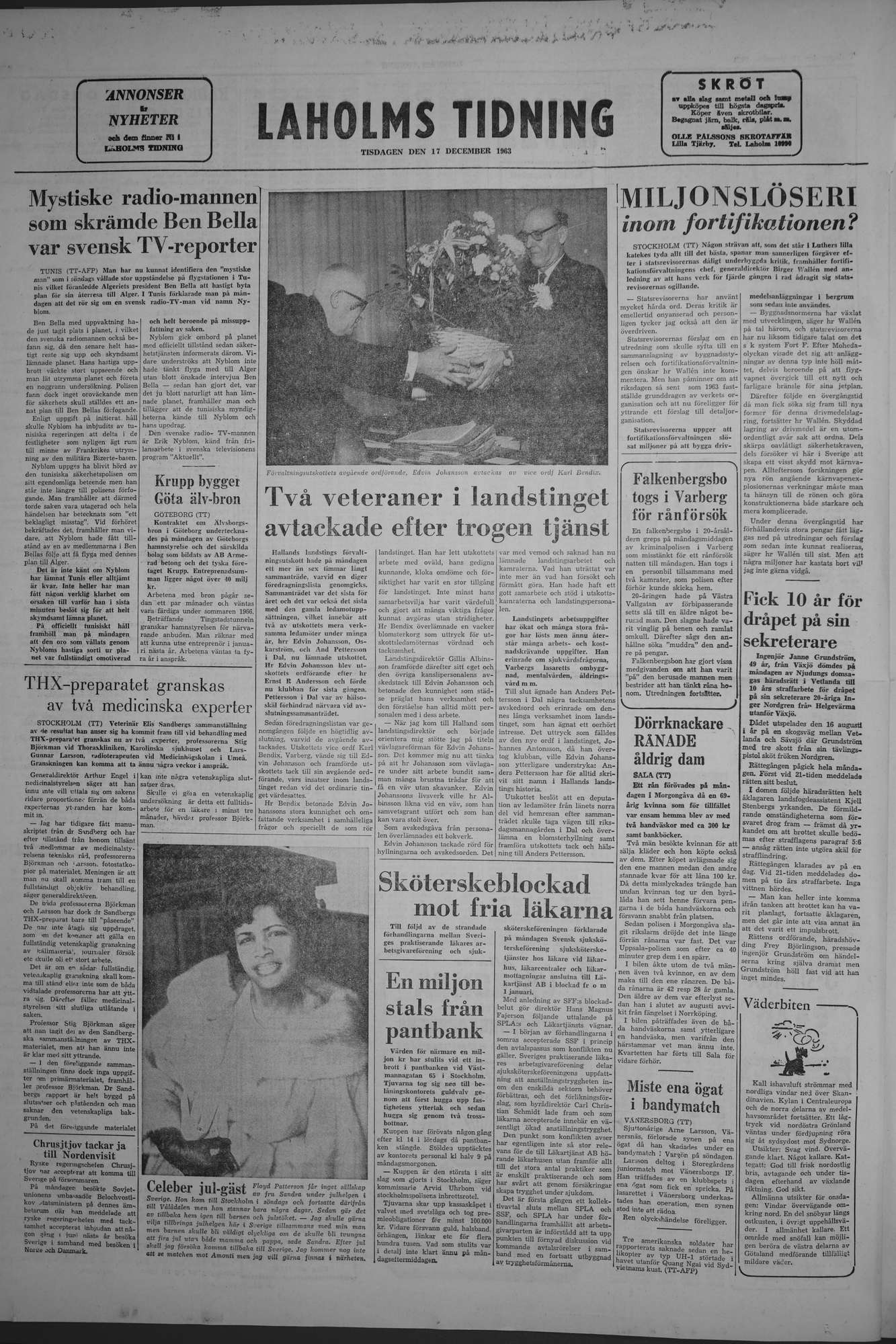 Laholms Tidning Tisdag 17 december 1963, sida 8