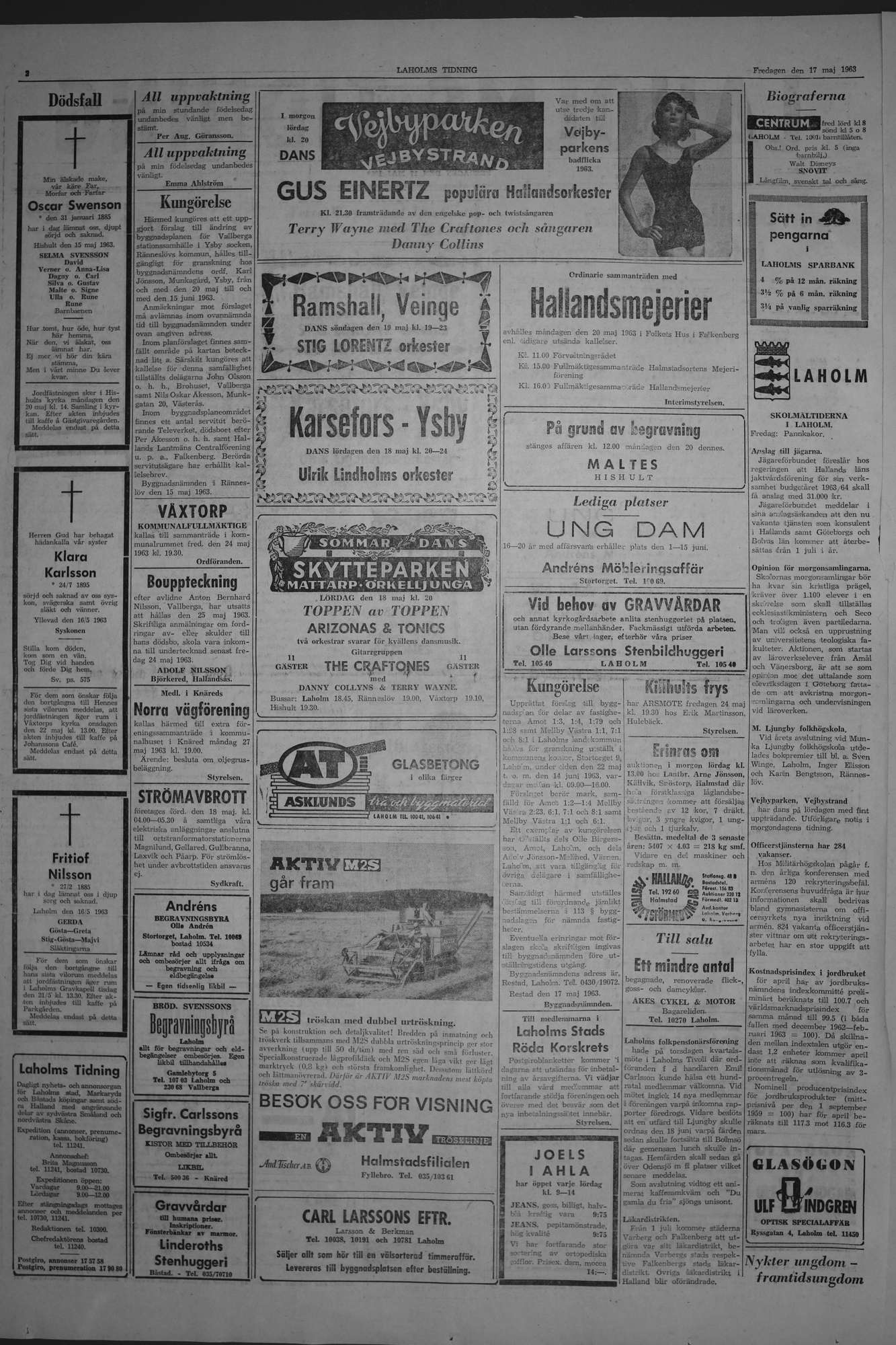 Laholms Tidning Fredag 17 maj 1963, sida 2