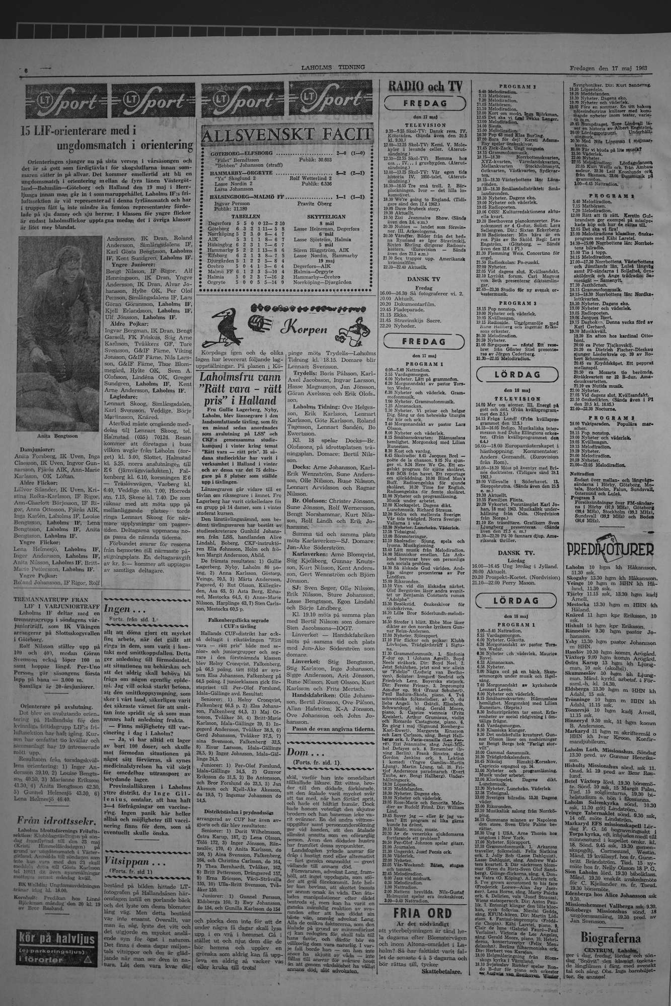 Laholms Tidning Fredag 17 maj 1963, sida 6
