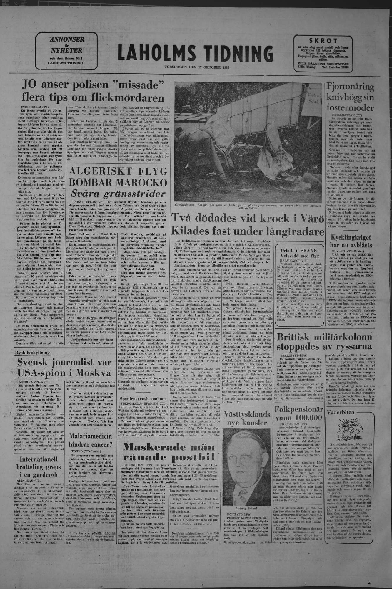 Laholms Tidning Torsdag 17 oktober 1963, sida 8