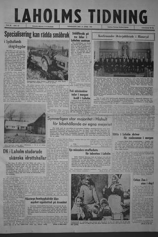 Förstasidan, Torsdag 18 april 1963