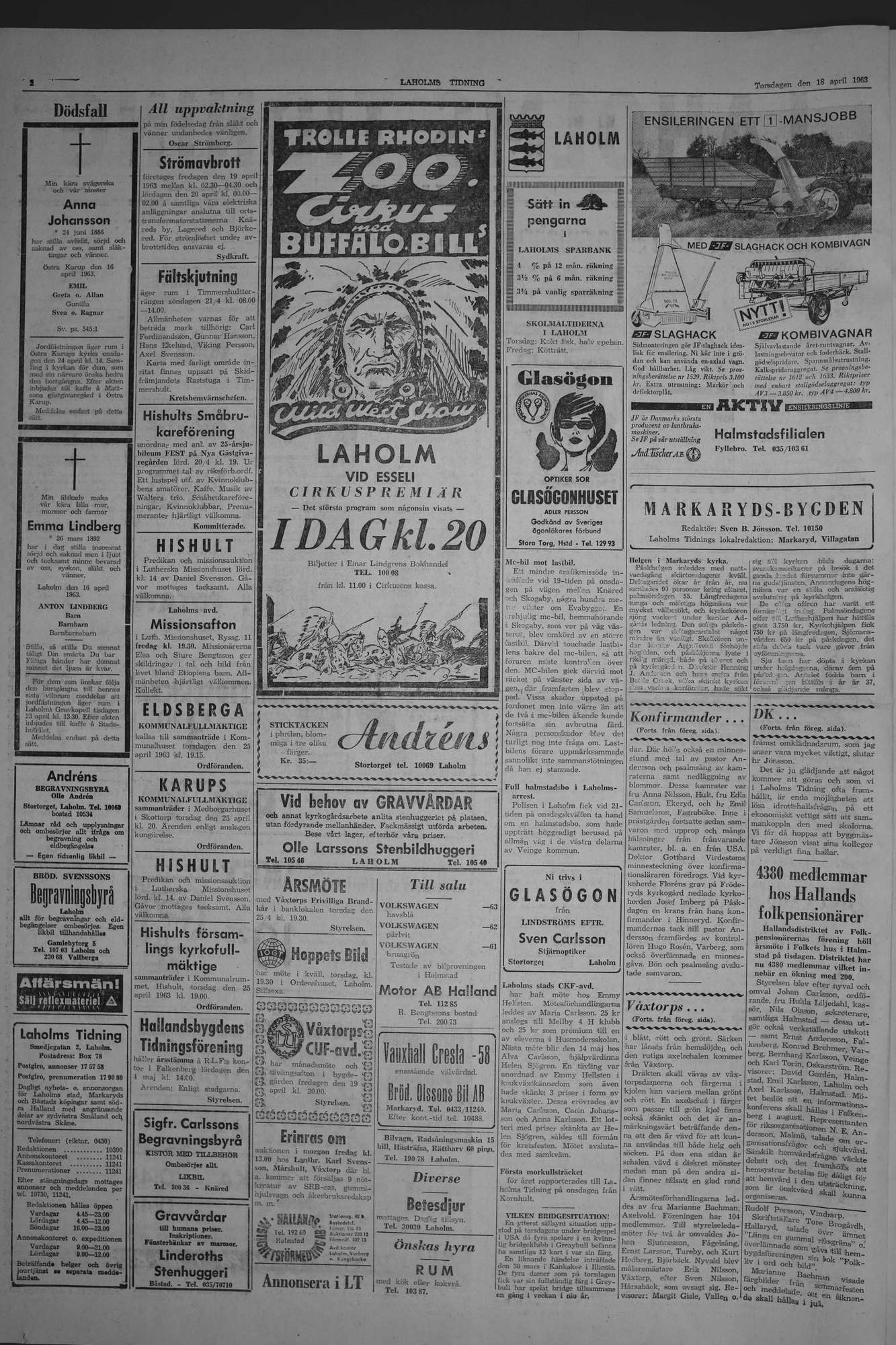 Laholms Tidning Torsdag 18 april 1963, sida 2