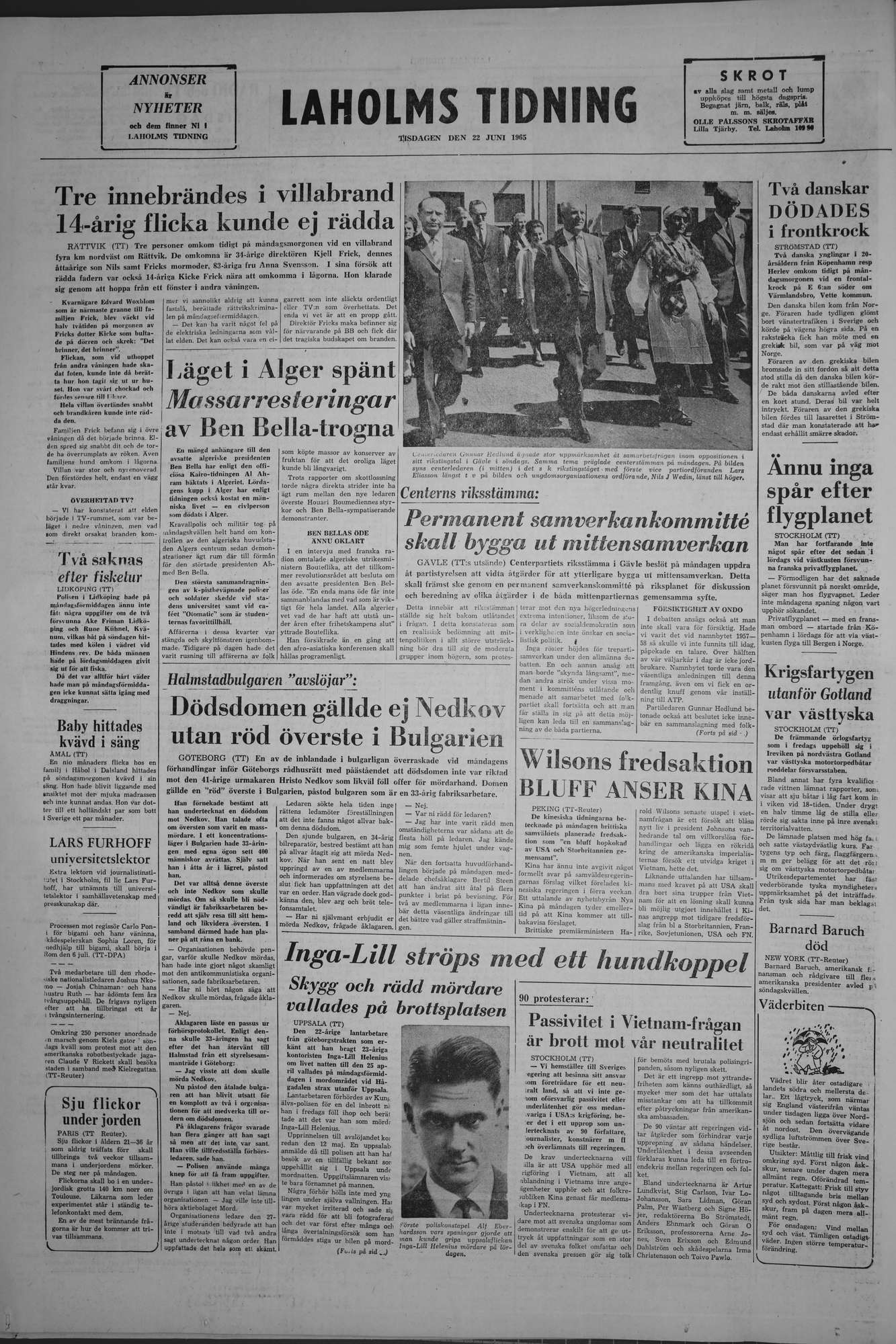 Laholms Tidning Tisdag 22 juni 1965, sida 8