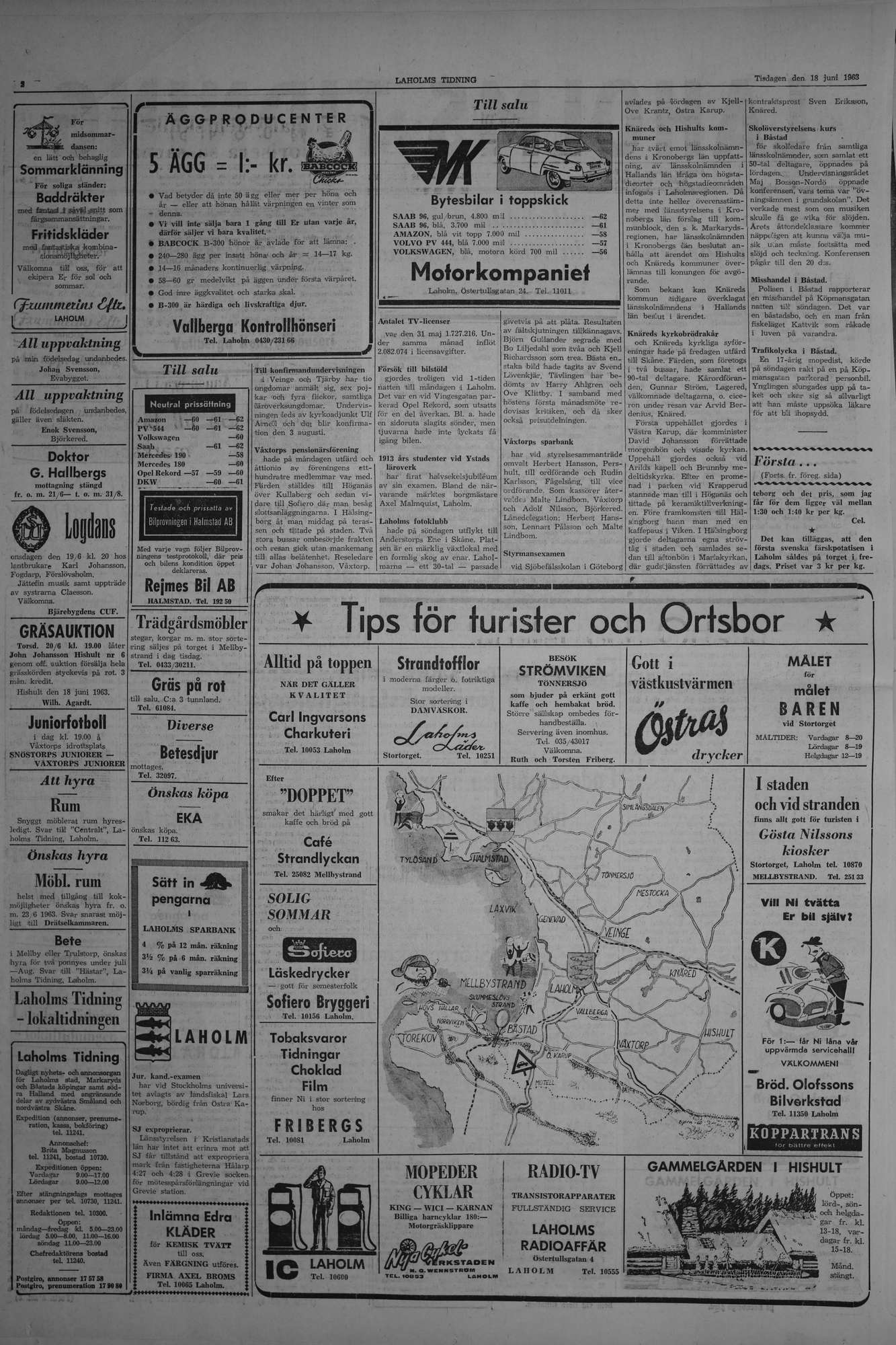 Laholms Tidning Tisdag 18 juni 1963, sida 2
