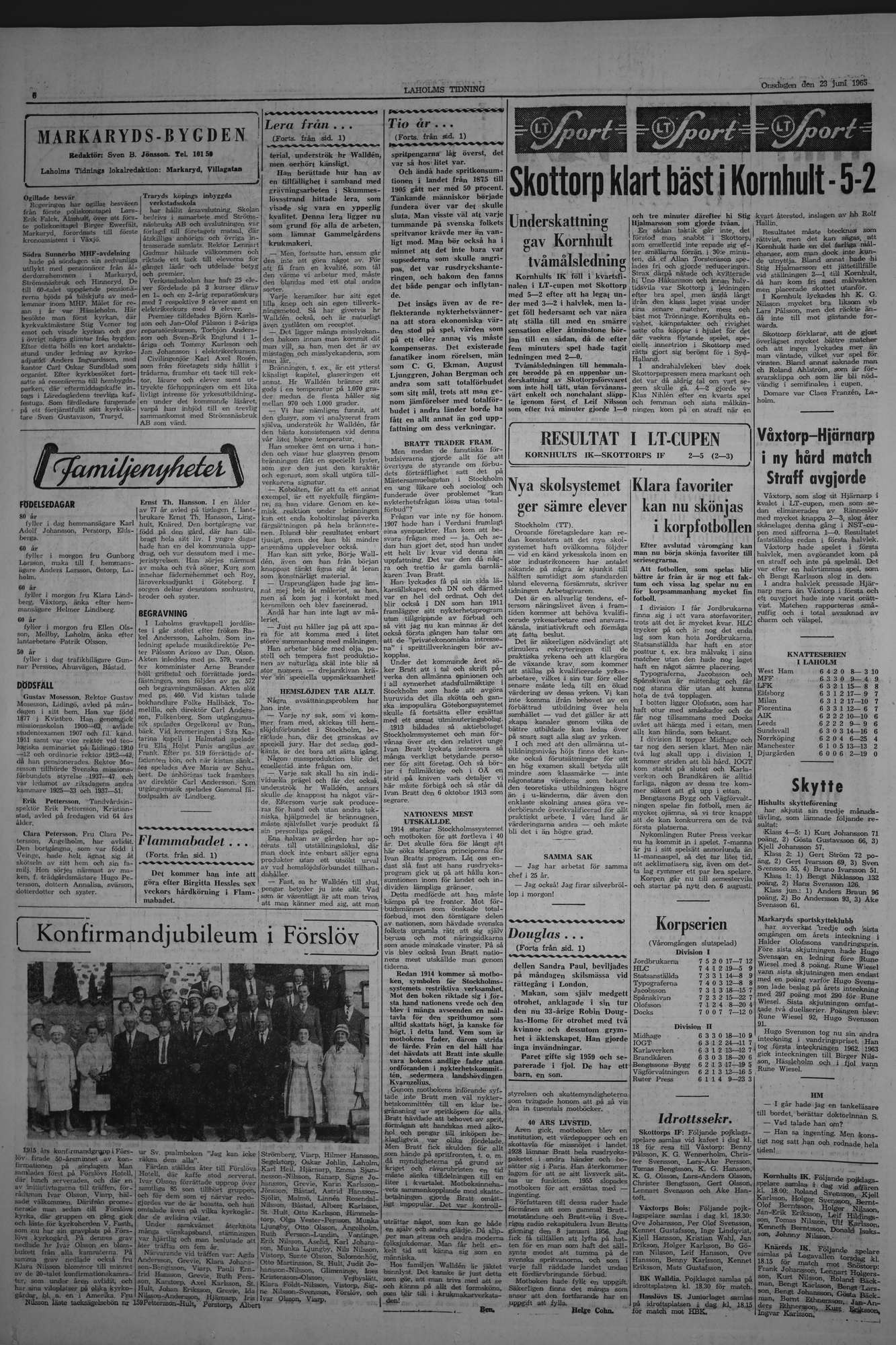 Laholms Tidning Onsdag 23 juni 1965, sida 6