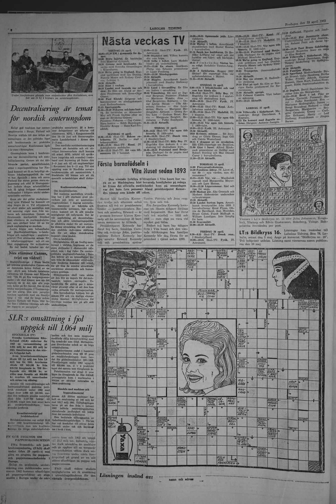 Laholms Tidning Fredag 19 april 1963, sida 6