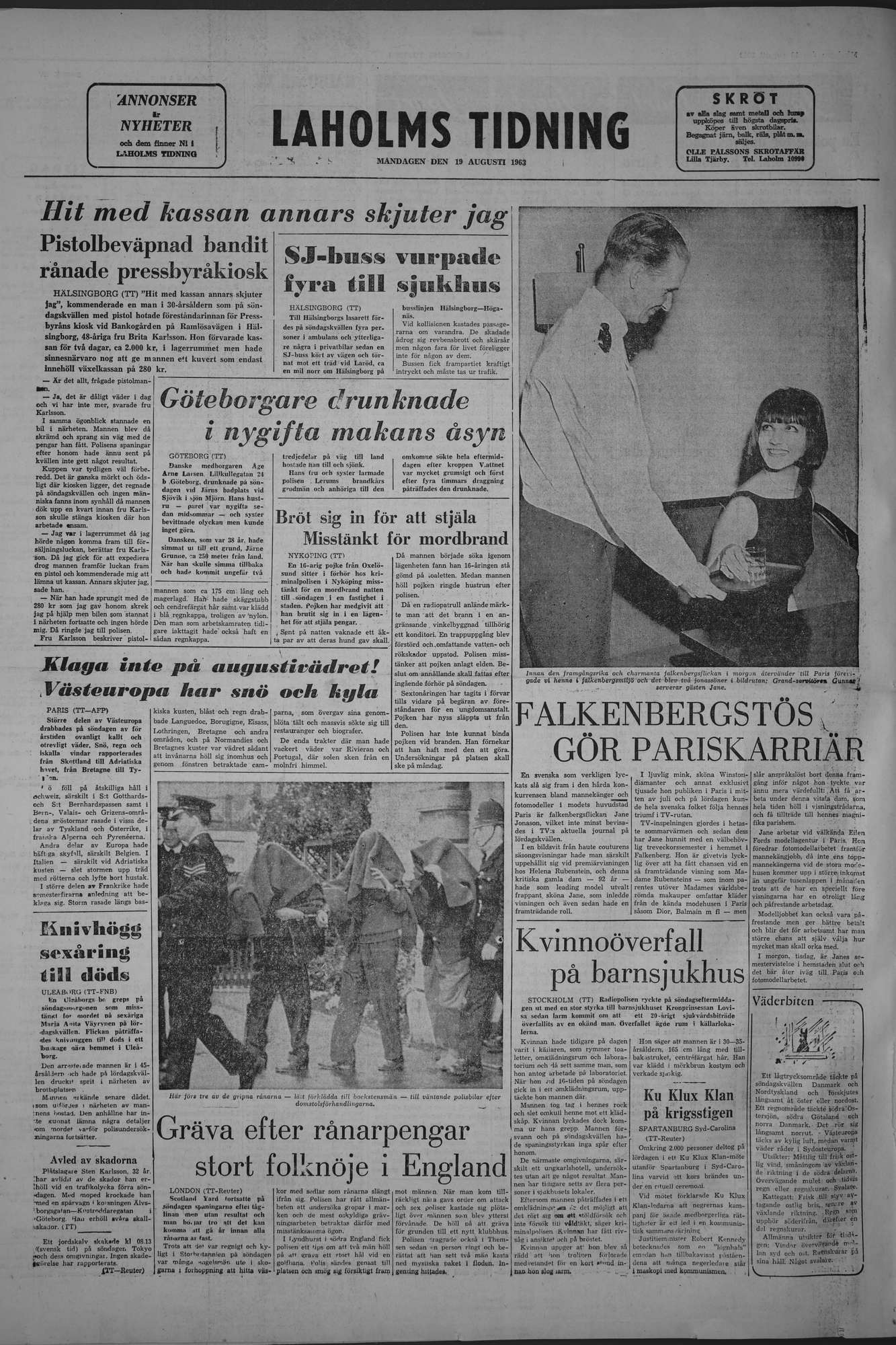 Laholms Tidning Måndag 19 augusti 1963, sida 8